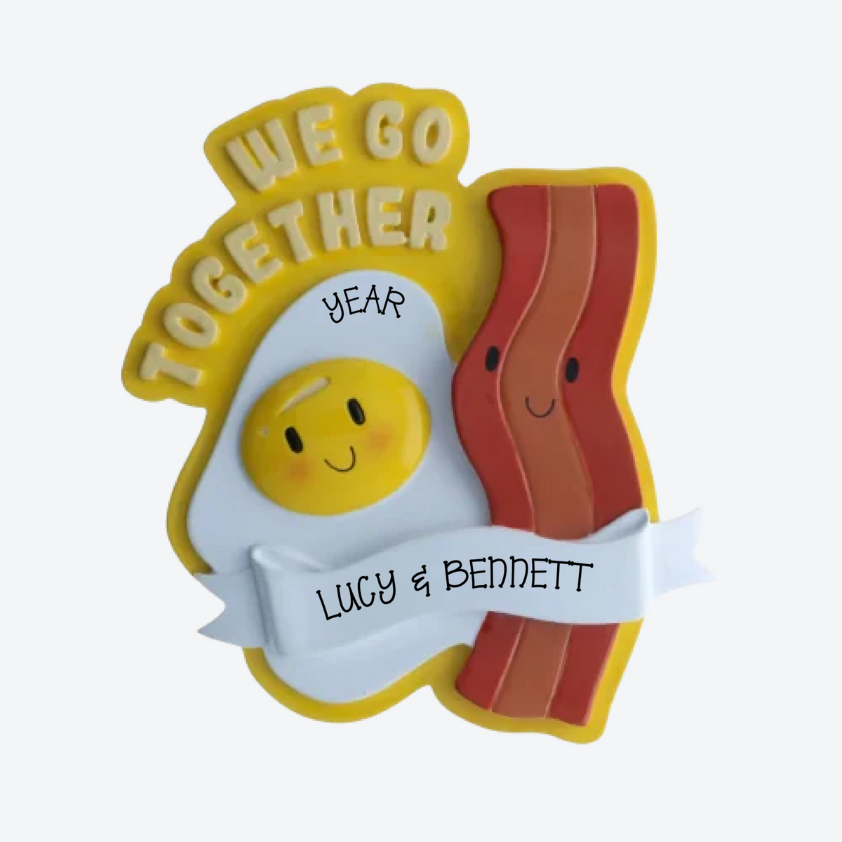 We Go Together Bacon Eggs Personalized Christmas Ornament