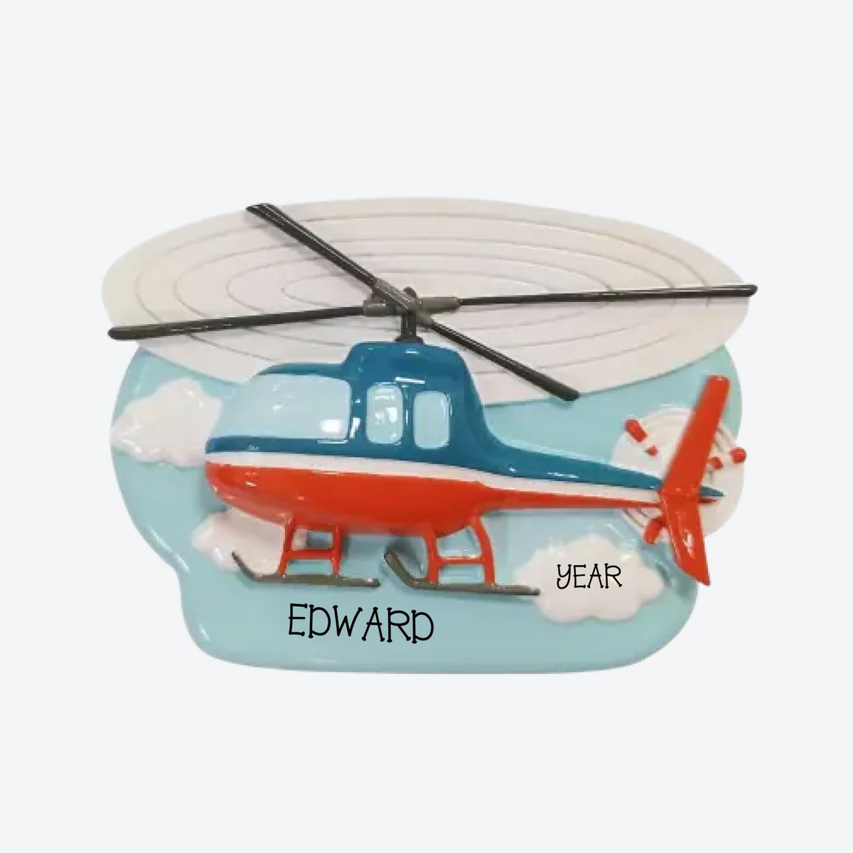 Helicopter Personalized Christmas Ornament