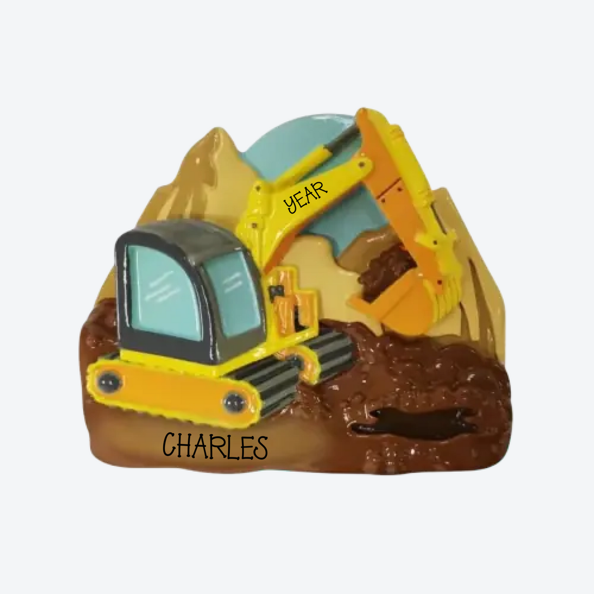 Excavator Personalized Christmas Ornament