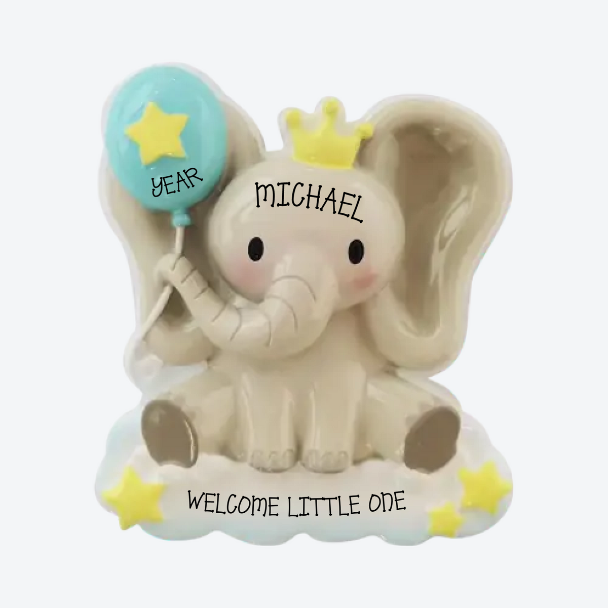Elephant Cute Animal(Male) Personalized Christmas Ornament