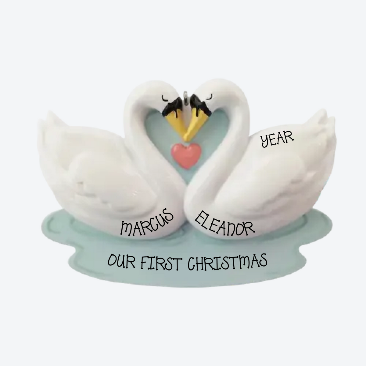 Swan Couple Personalized Christmas Ornament
