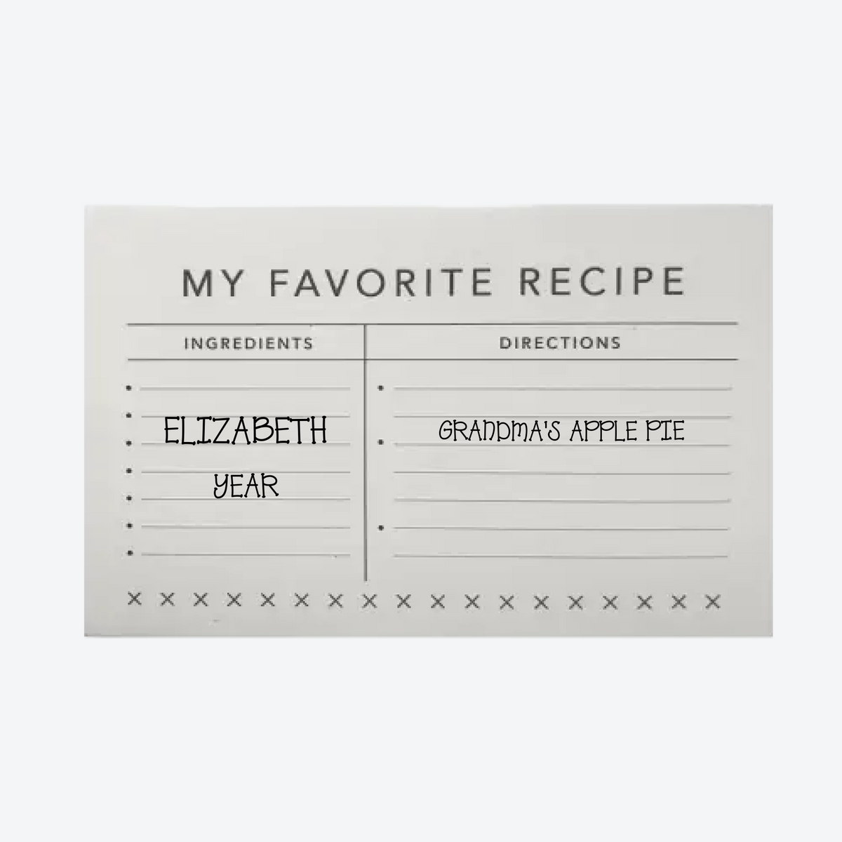 My Favorite Recipe Personalized Christmas Ornament