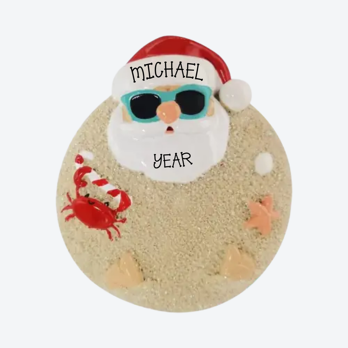 Sand Santa Personalized Christmas Ornament