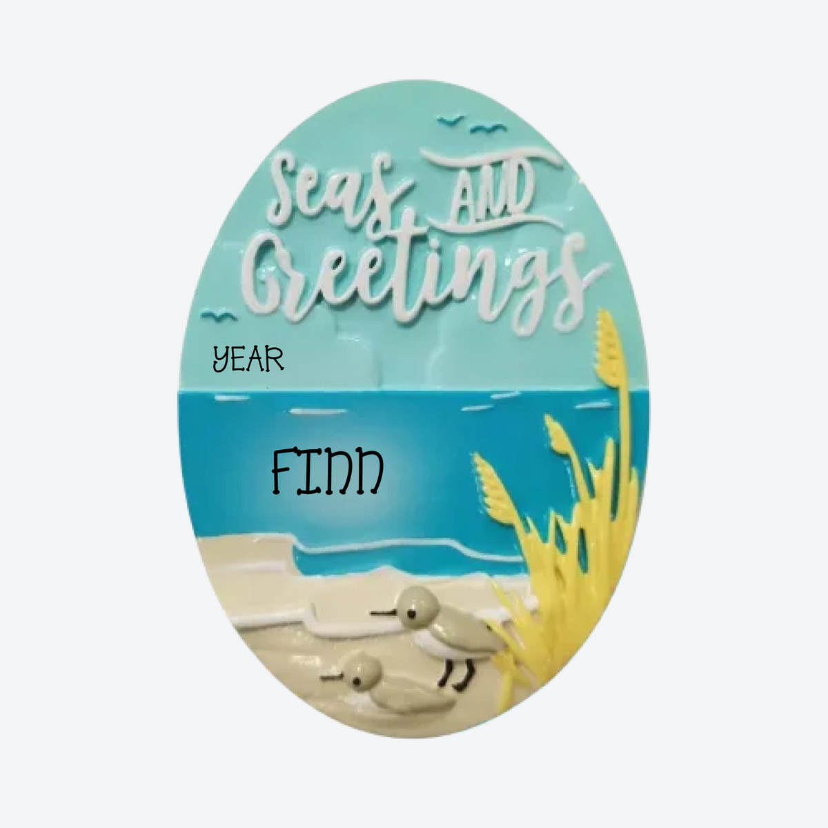 Seas And Greetings Personalized Christmas Ornament