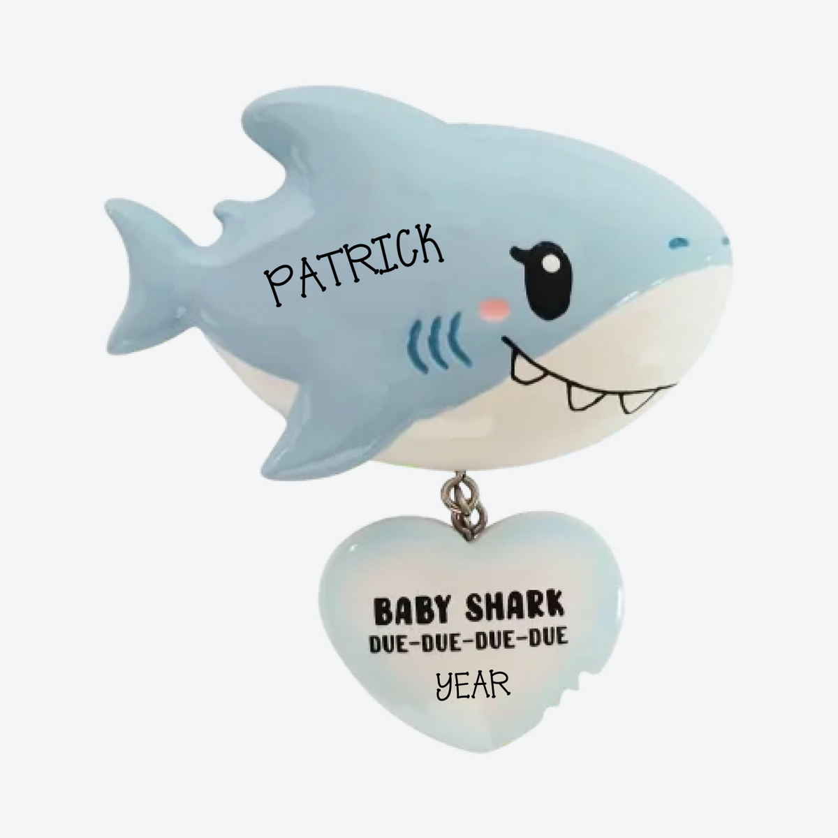 Baby Shark Blue Personalized Christmas Ornament