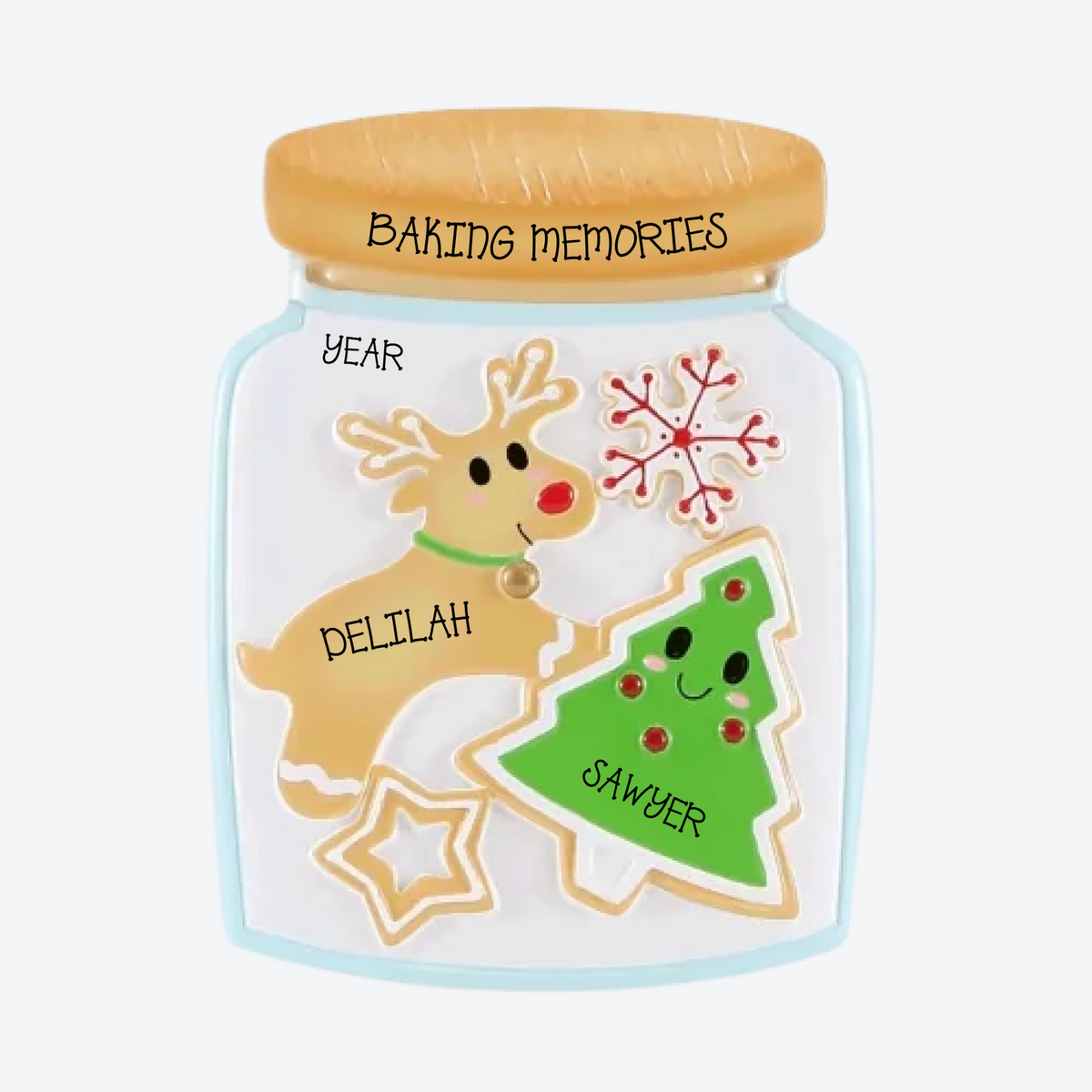 Cookie Family Of 2 Personalized Christmas Ornament