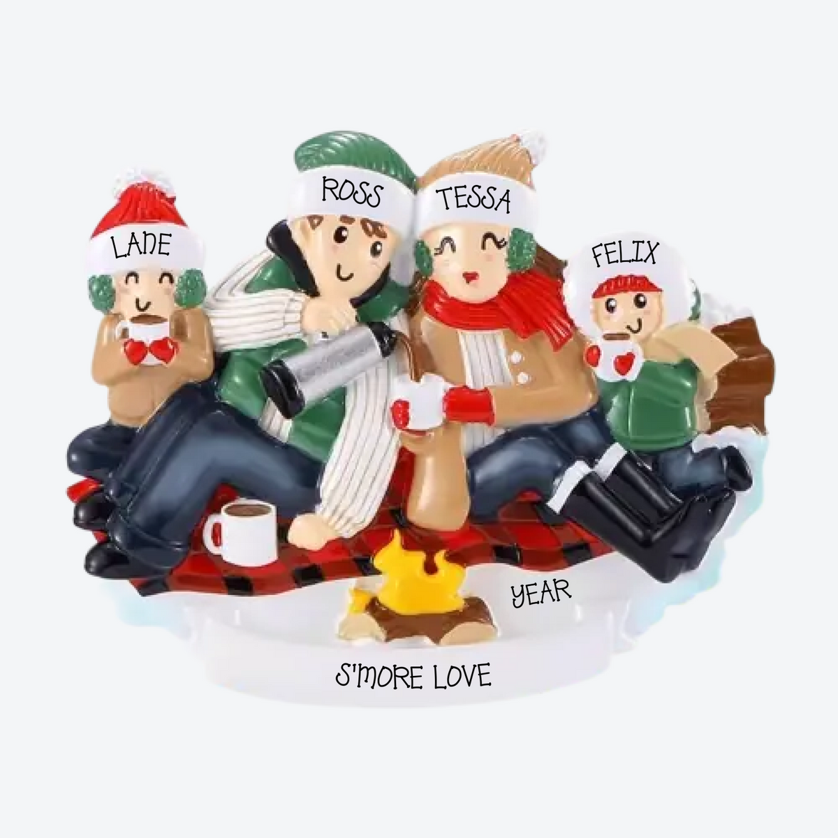 Christmas Picnic Family Of 4 Personalized Christmas Ornament