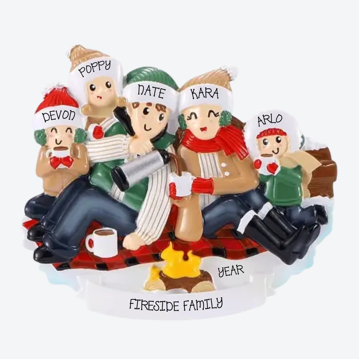 Christmas Picnic Family Of 5 Personalized Christmas Ornament