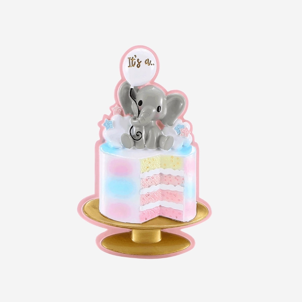 Gender Reveal Cake Pink Personalized Christmas Ornament