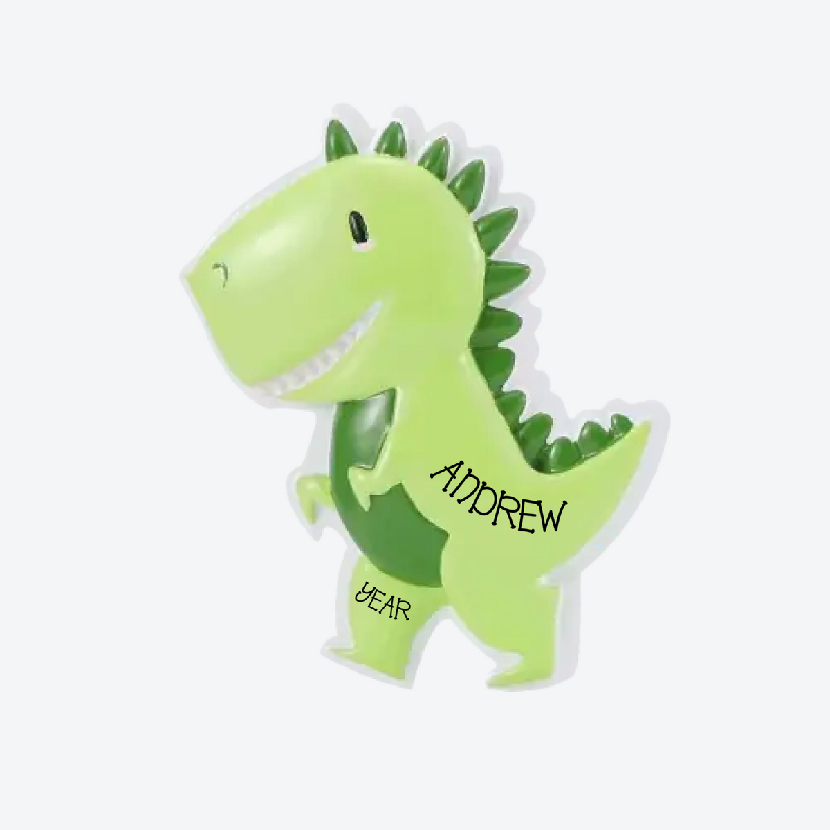 Cutsey Green Dino Personalized Christmas Ornament