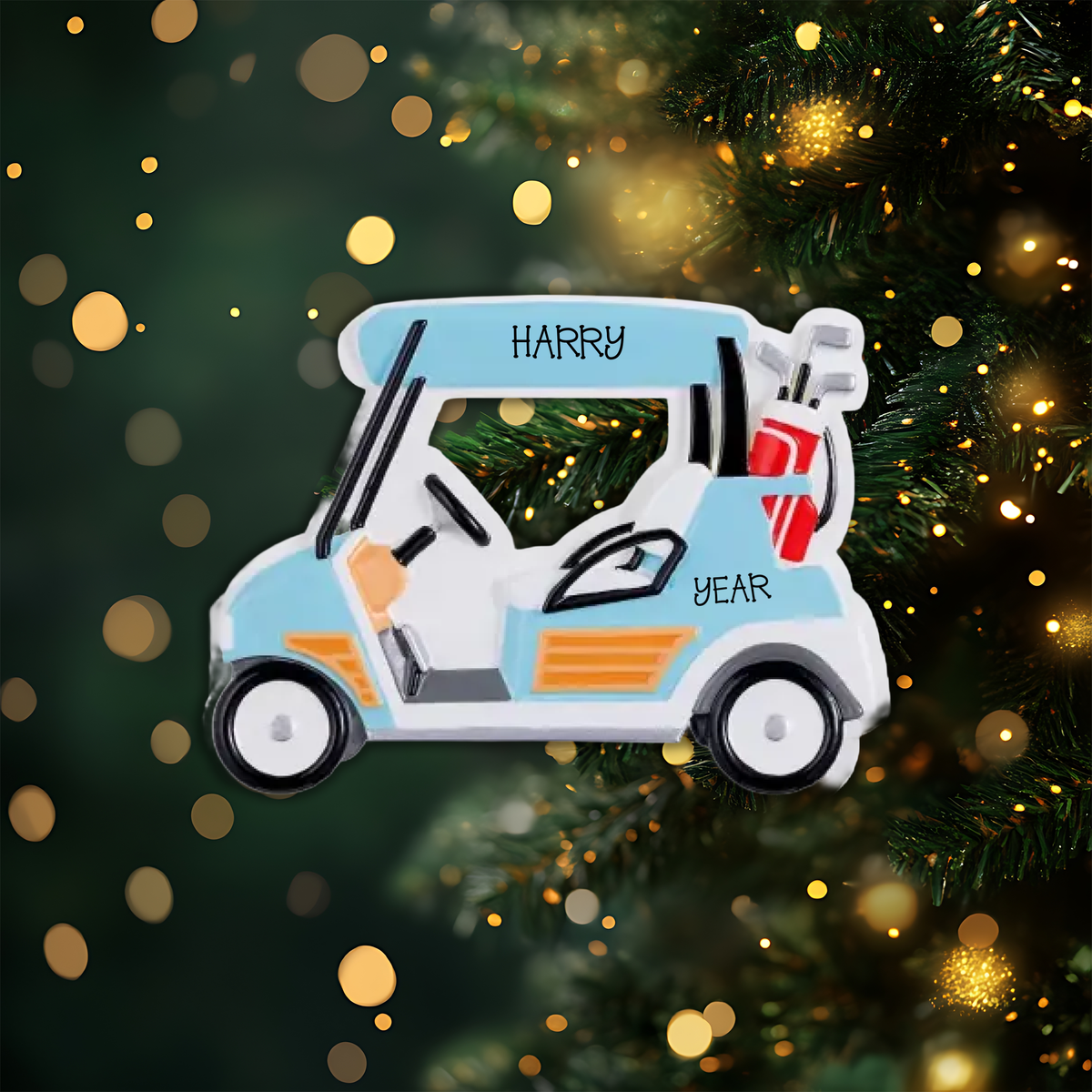 Golf Cart Personalized Christmas Ornament