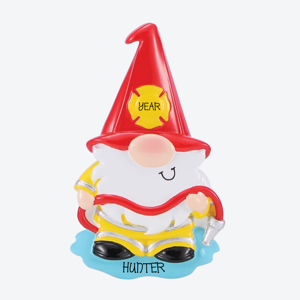 Gnome Fireman Personalized Christmas Ornament
