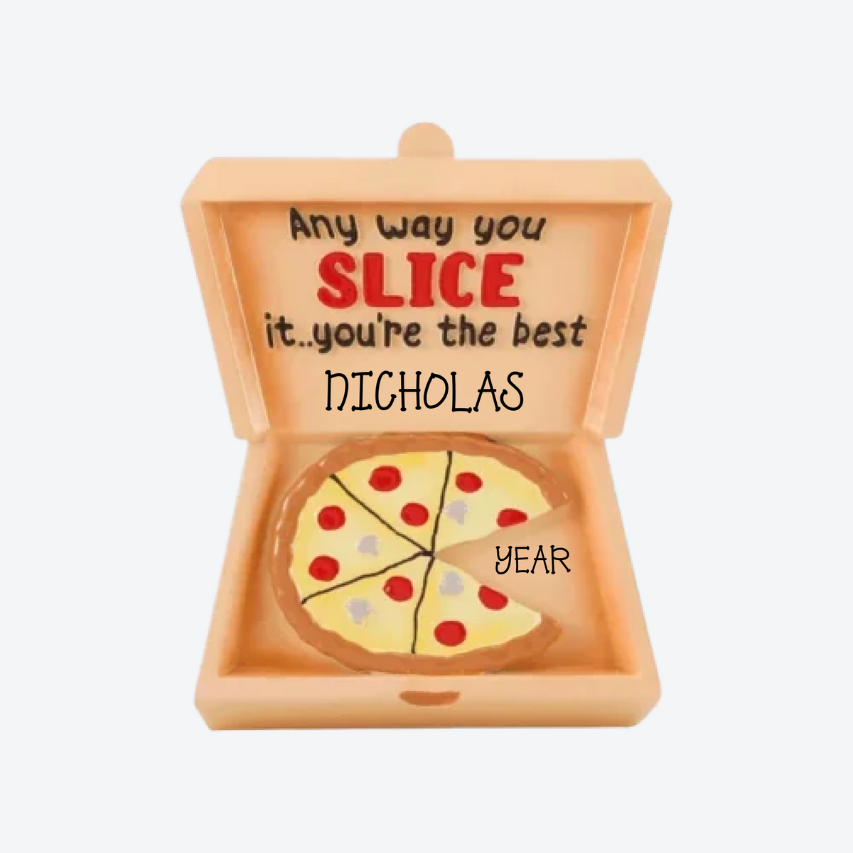 Pizza Box Personalized Christmas Ornament