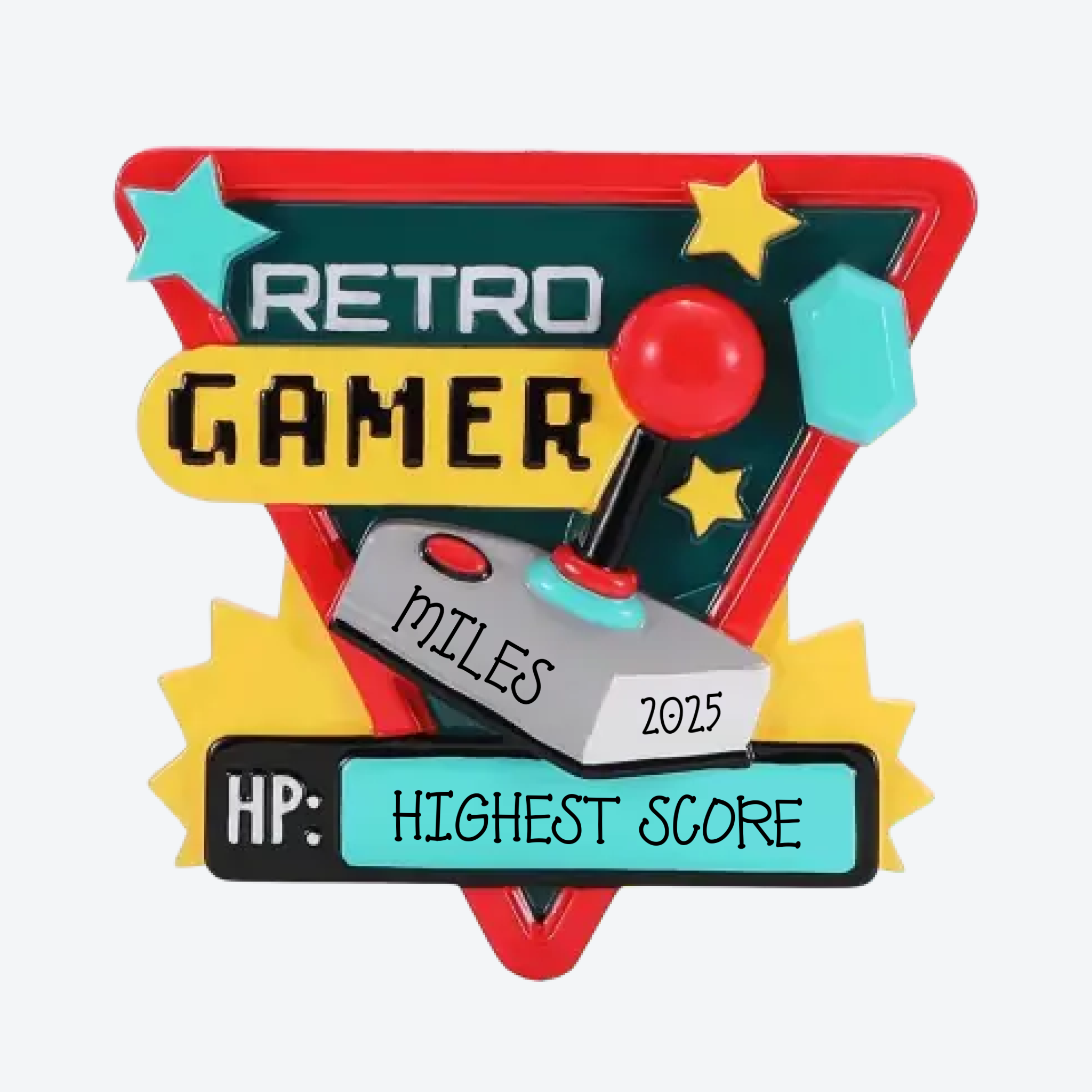 Retro Gamer Personalized Christmas Ornament