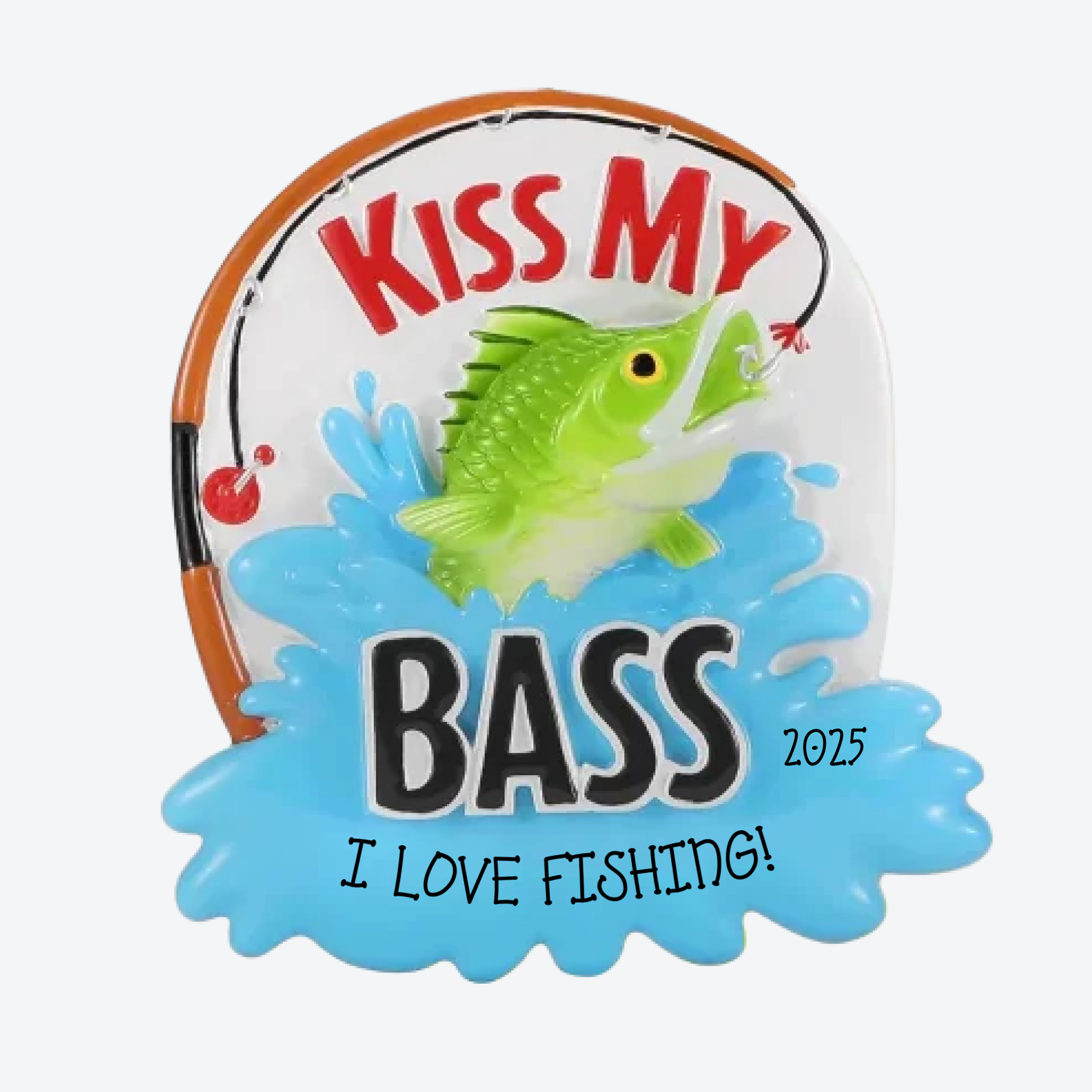 Kiss My Bass Personalized Christmas Ornament