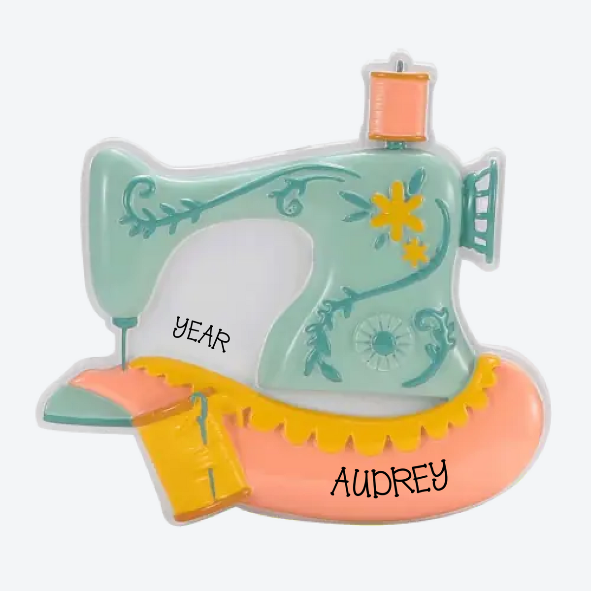 Vintage Sewing Machine Personalized Christmas Ornament