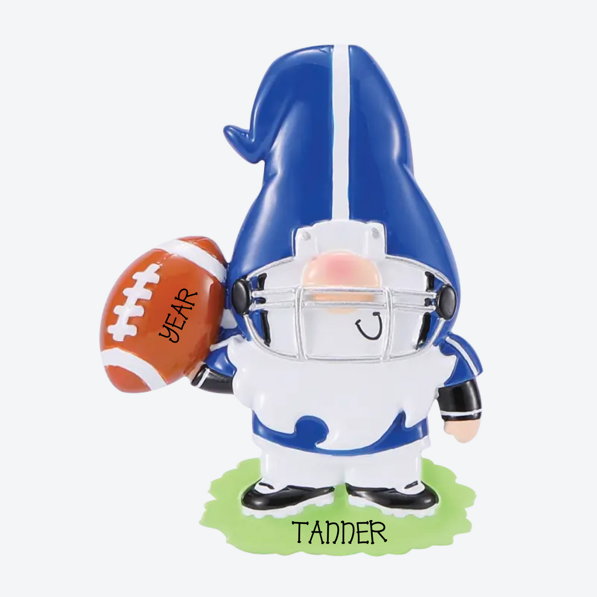 Gnome Football Player Personalized Christmas Ornament