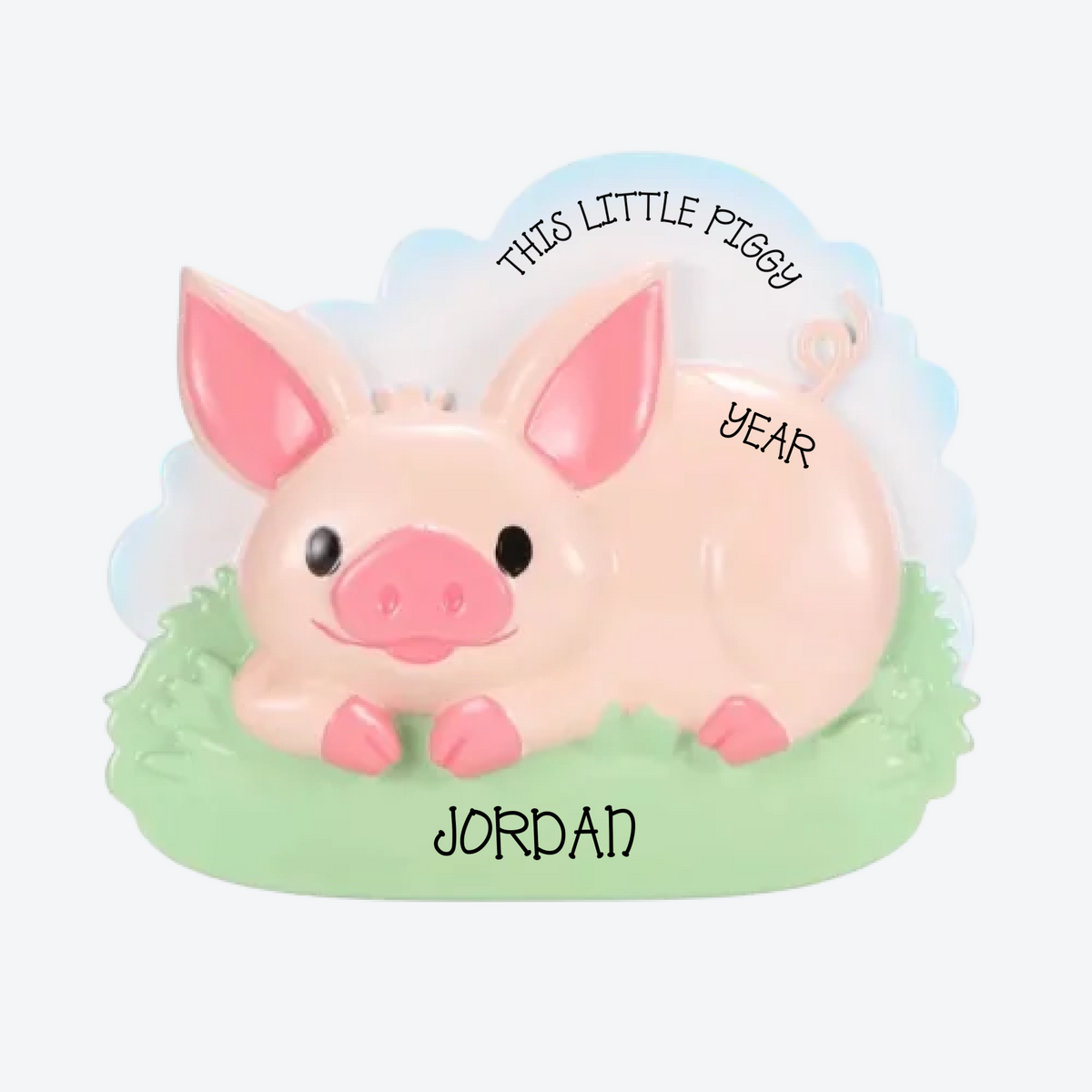 Cutesy Pig Personalized Christmas Ornament
