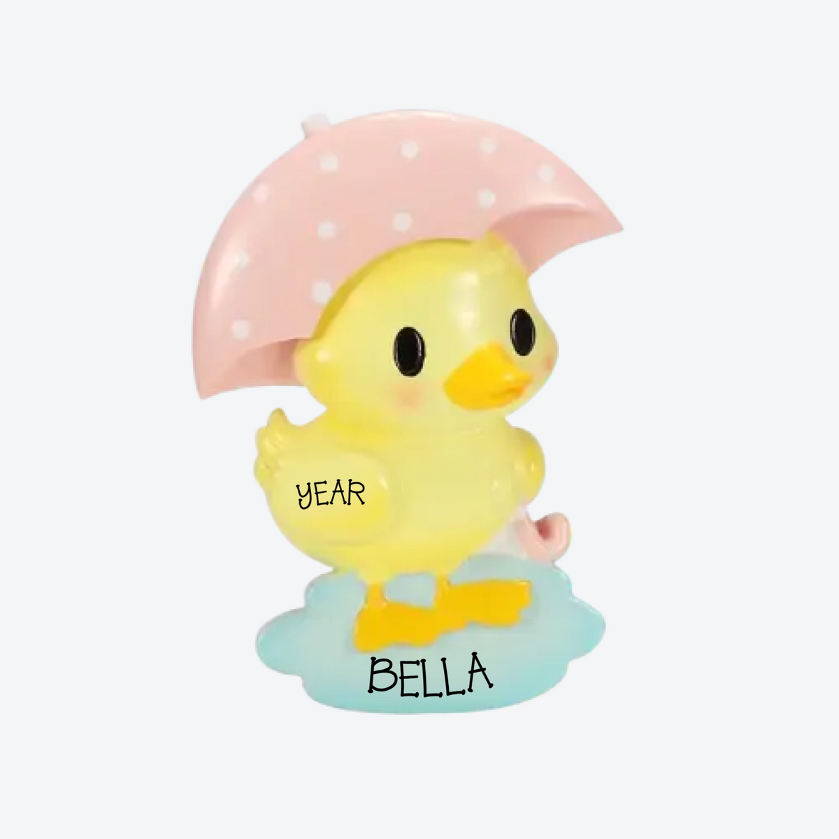 Cutesy Duck- Pink Personalized Christmas Ornament