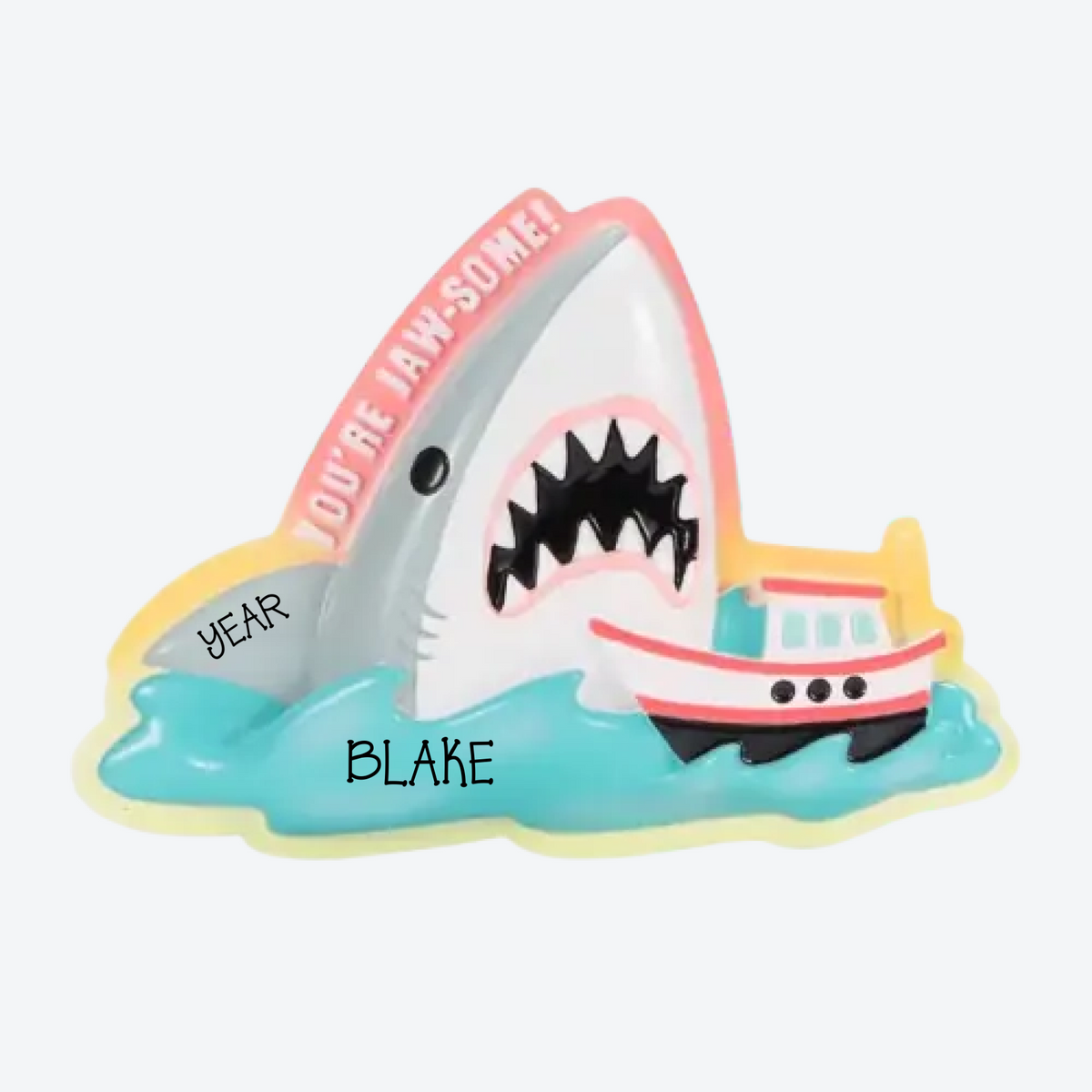 You'Re Jaw-Some Shark Personalized Christmas Ornament