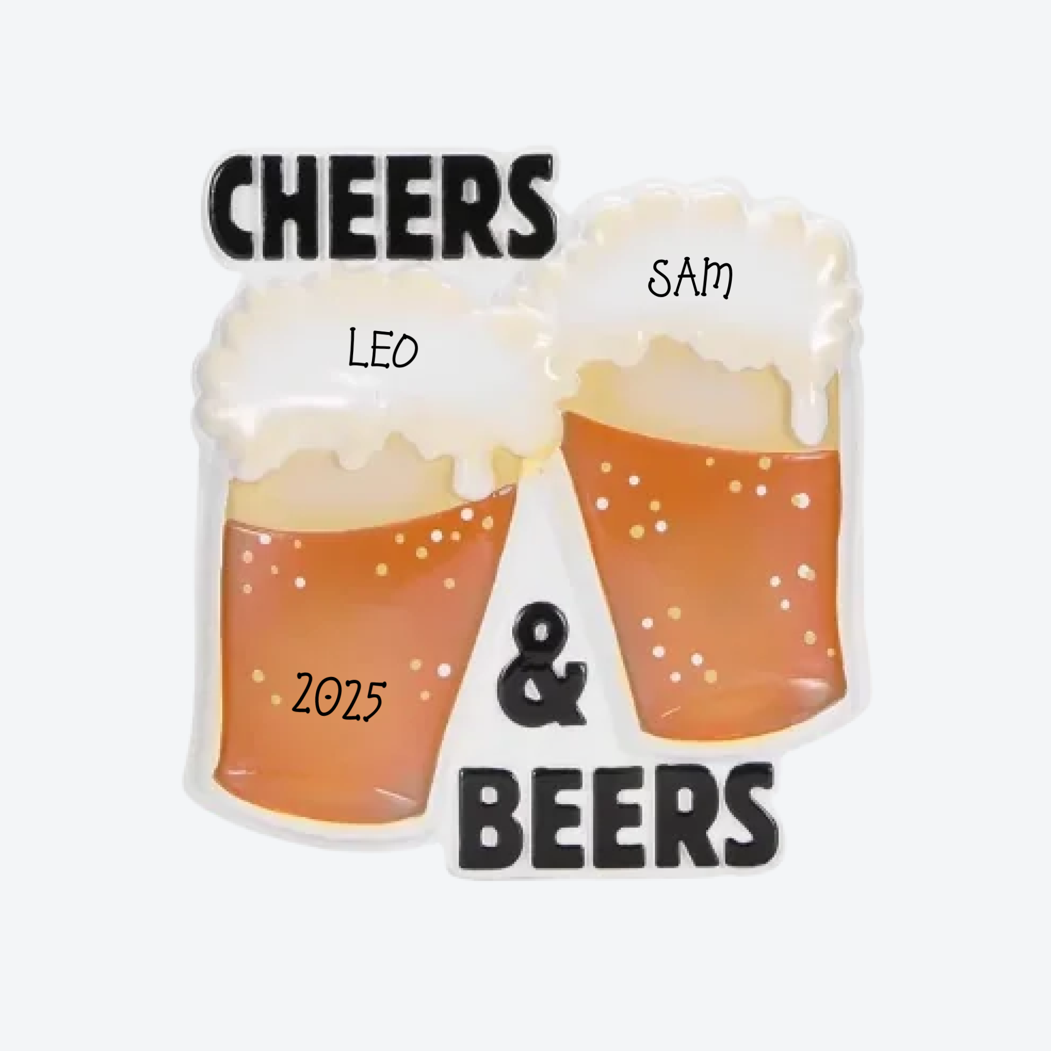 Cheers and Beers Personalized Christmas Ornament