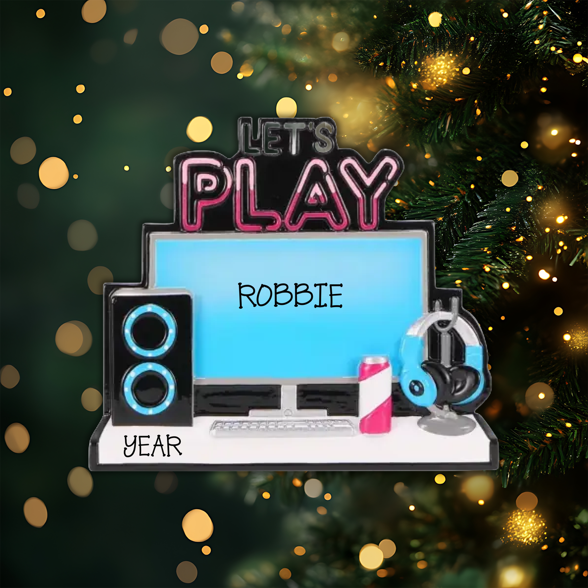 Gaming Computer Personalized Christmas Ornament