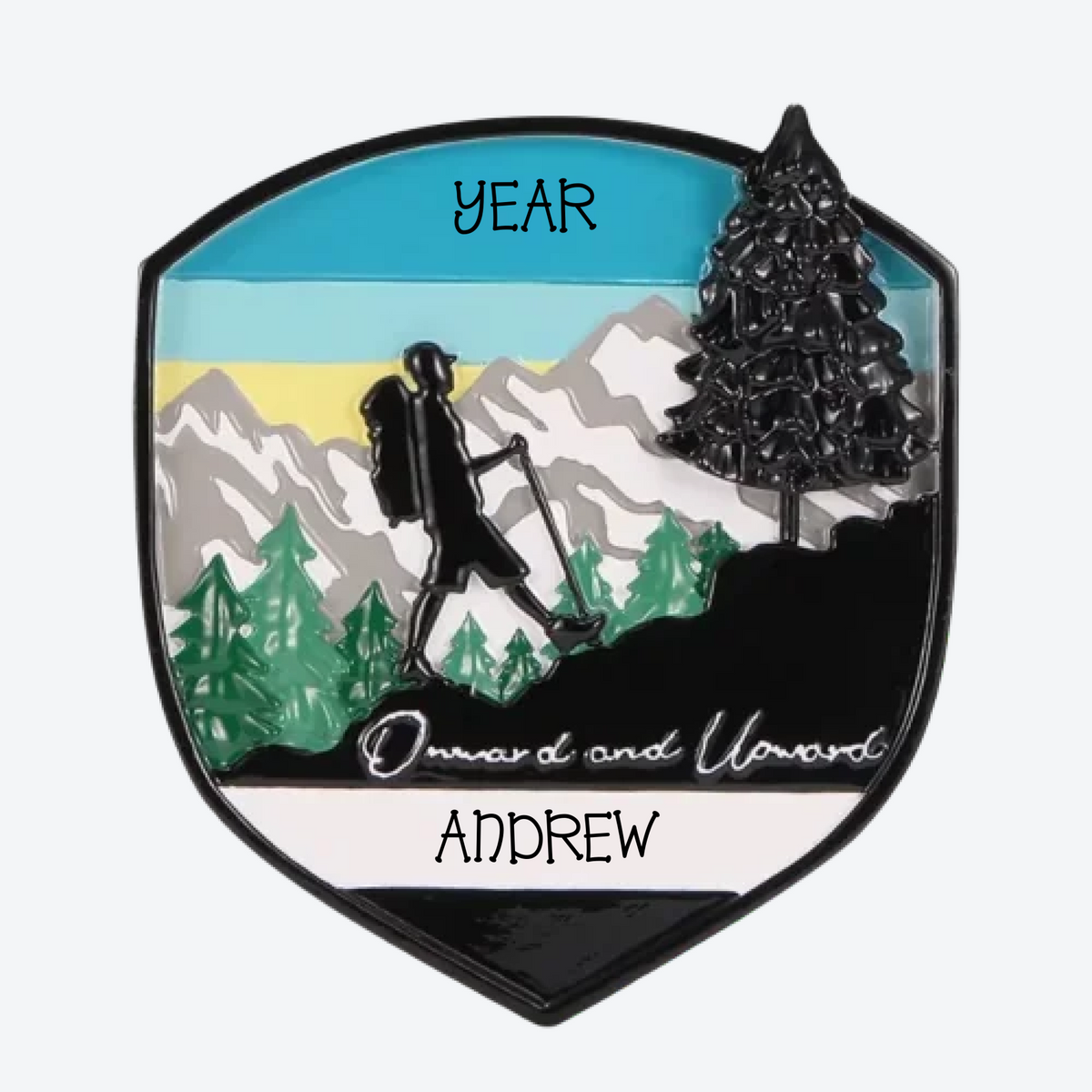 Adventure Badge Climbing/Hiking Personalized Christmas Ornament
