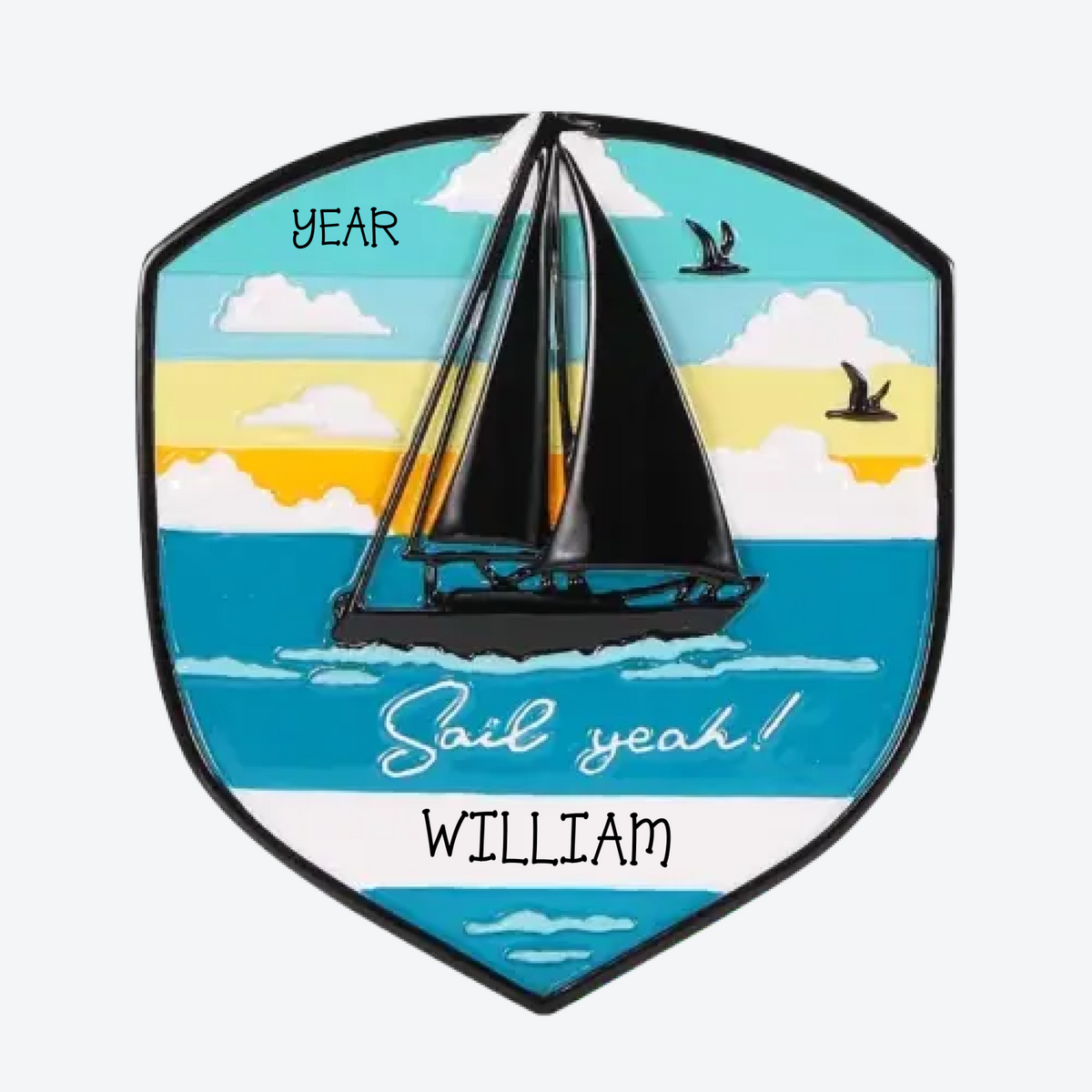 Adventure Badge Boating Personalized Christmas Ornament