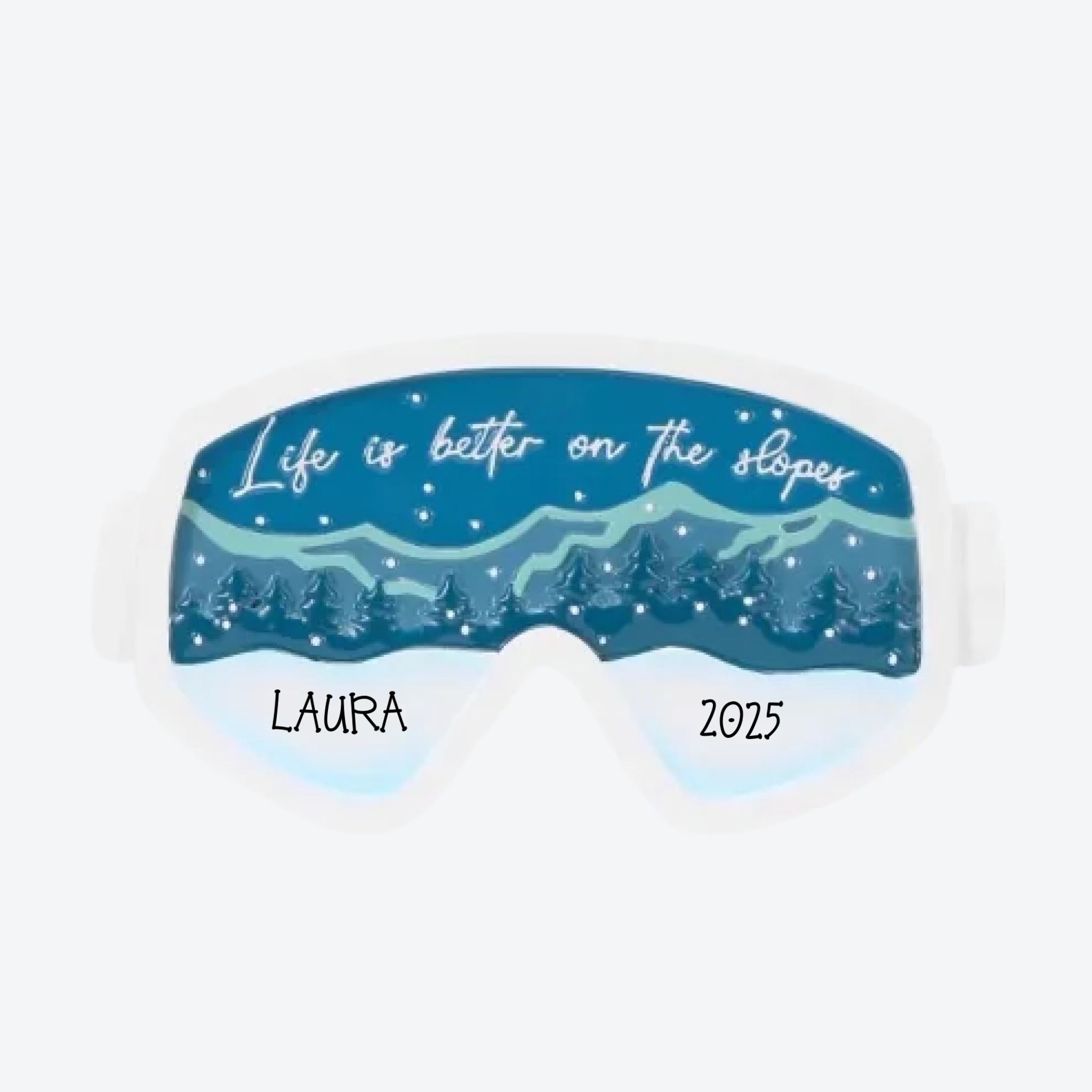 Ski Goggles Personalized Christmas Ornament