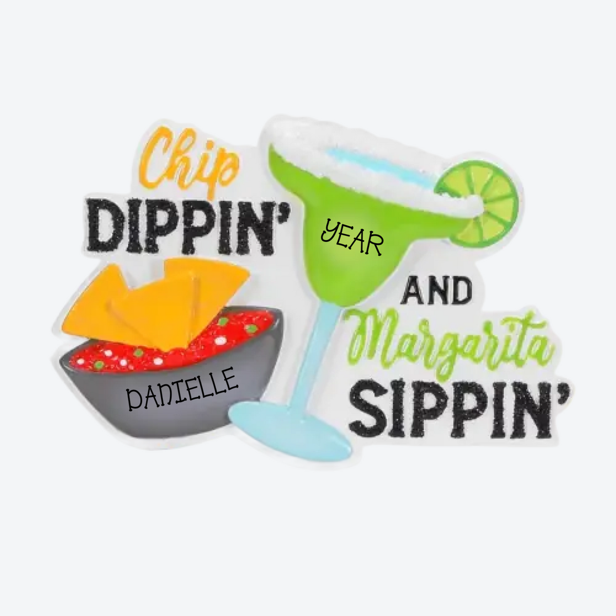 Chip Dipin' & Margarita Sippin' Personalized Christmas Ornament