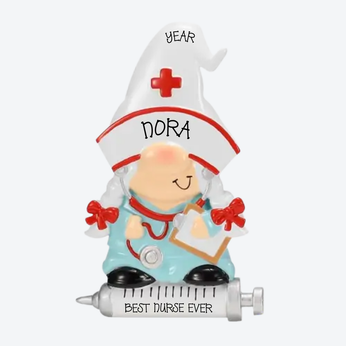 Nurse W/Braids Personalized Christmas Ornament