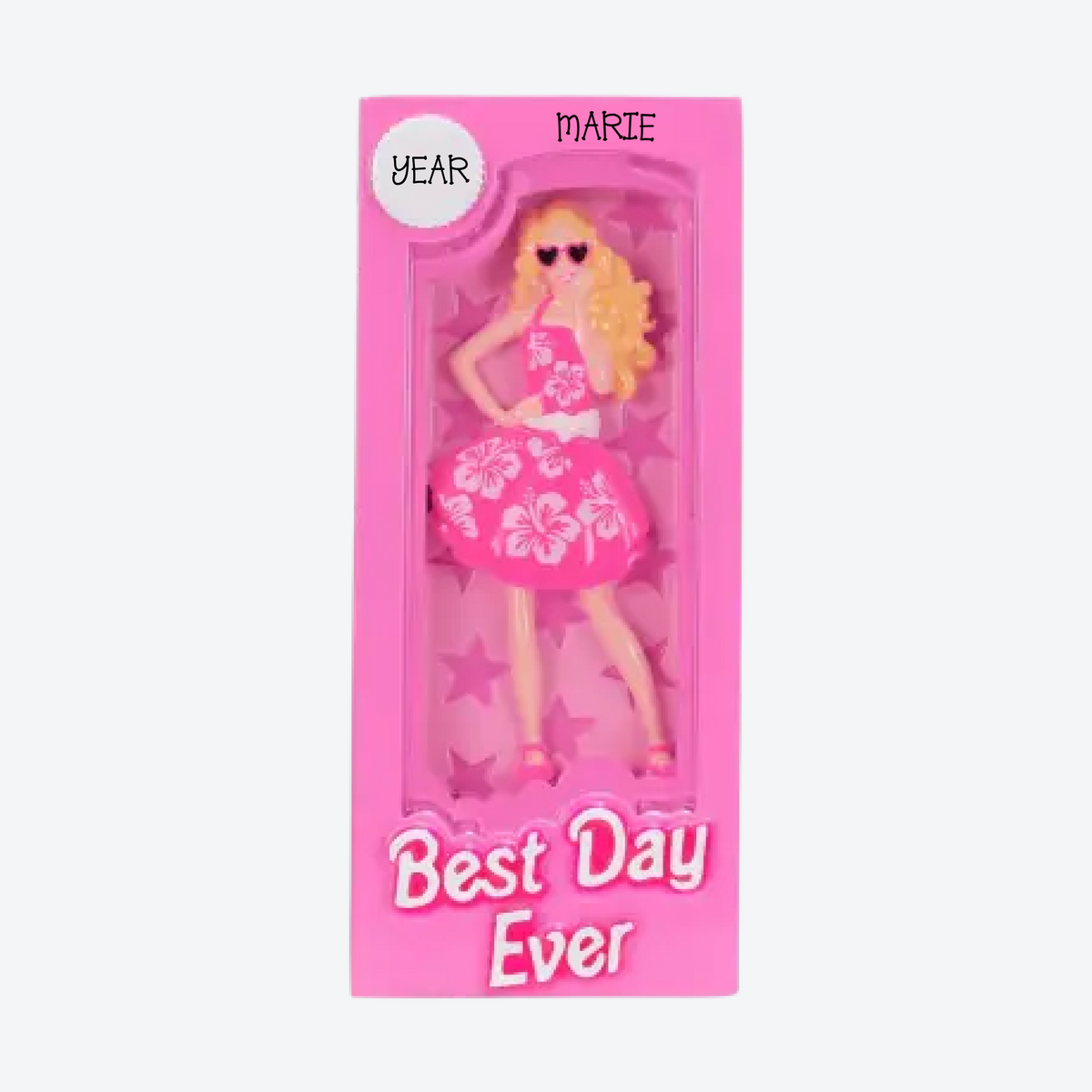 Pink Doll Box Personalized Christmas Ornament