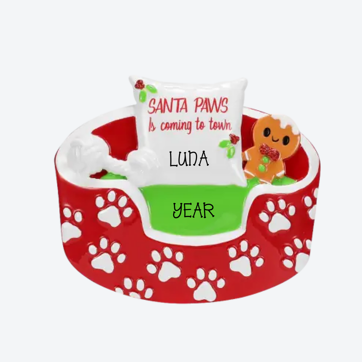 Dog Bed Personalized Christmas Ornament