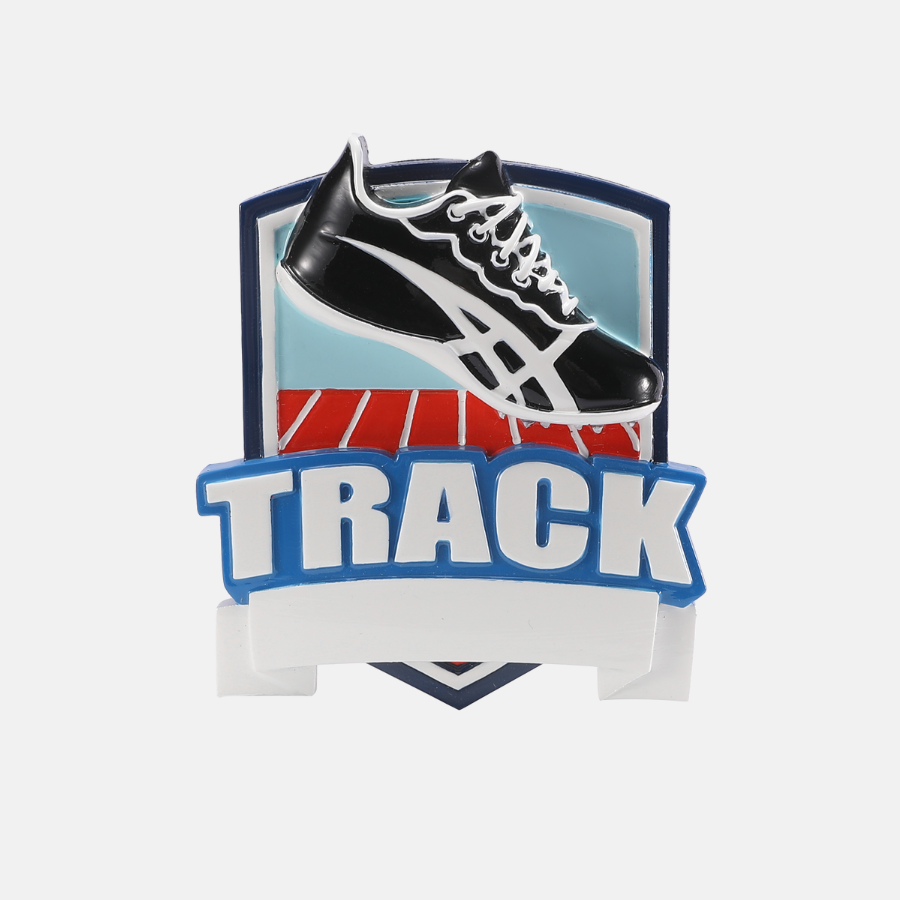Track Shield Personalized Christmas Ornament