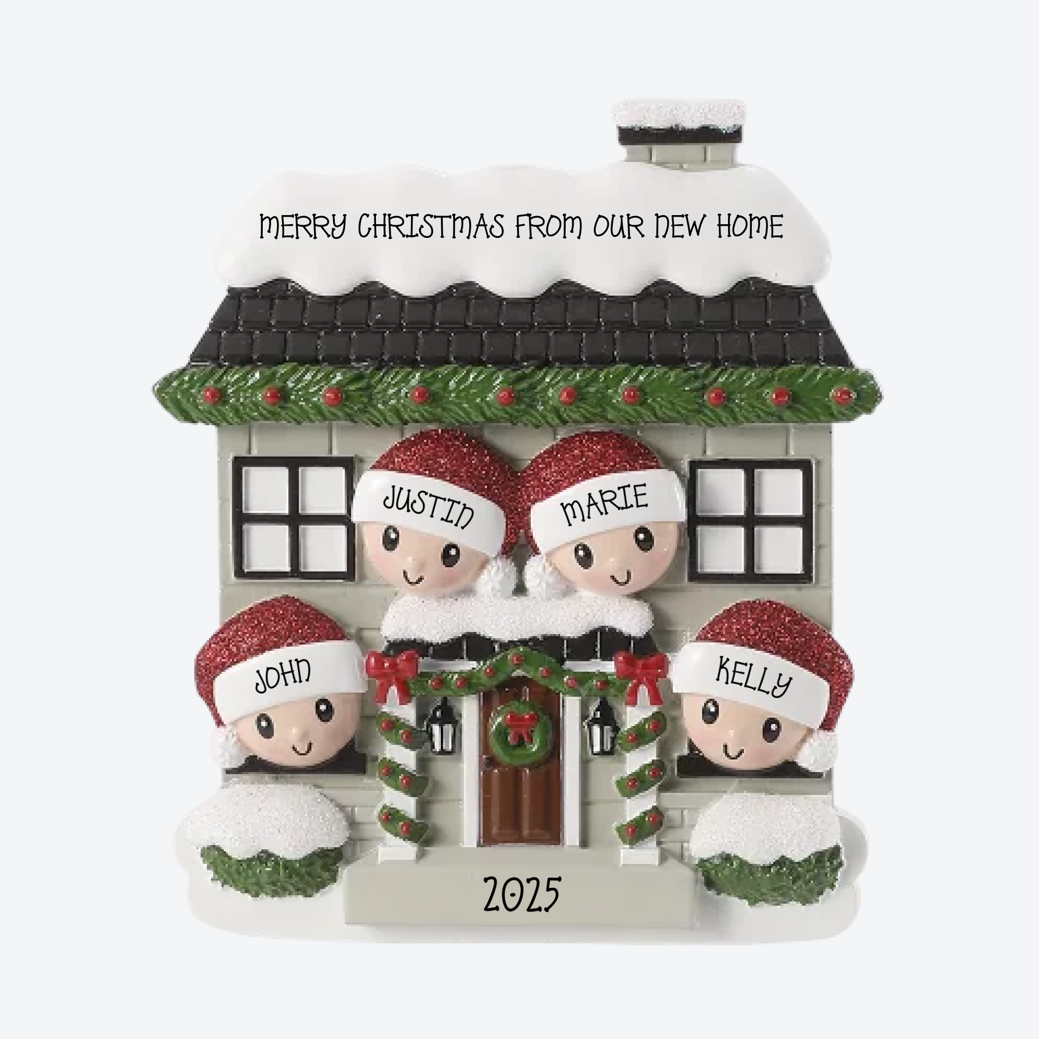 New House Family of 4 Personalized Christmas Ornament