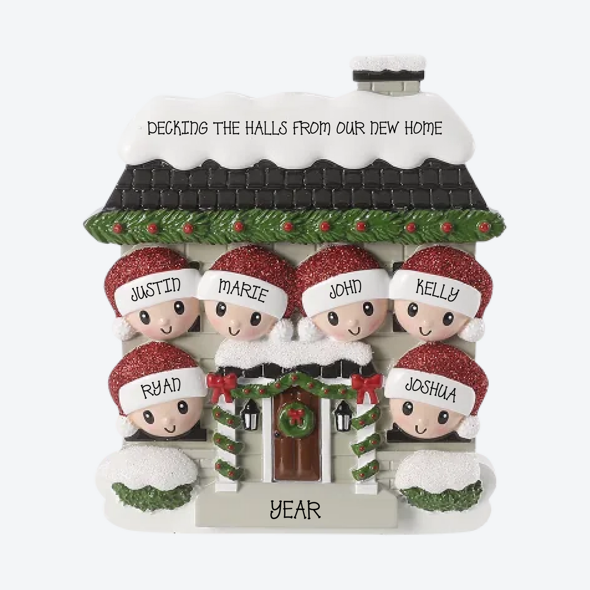 New House Family of 6 Personalized Christmas Ornament