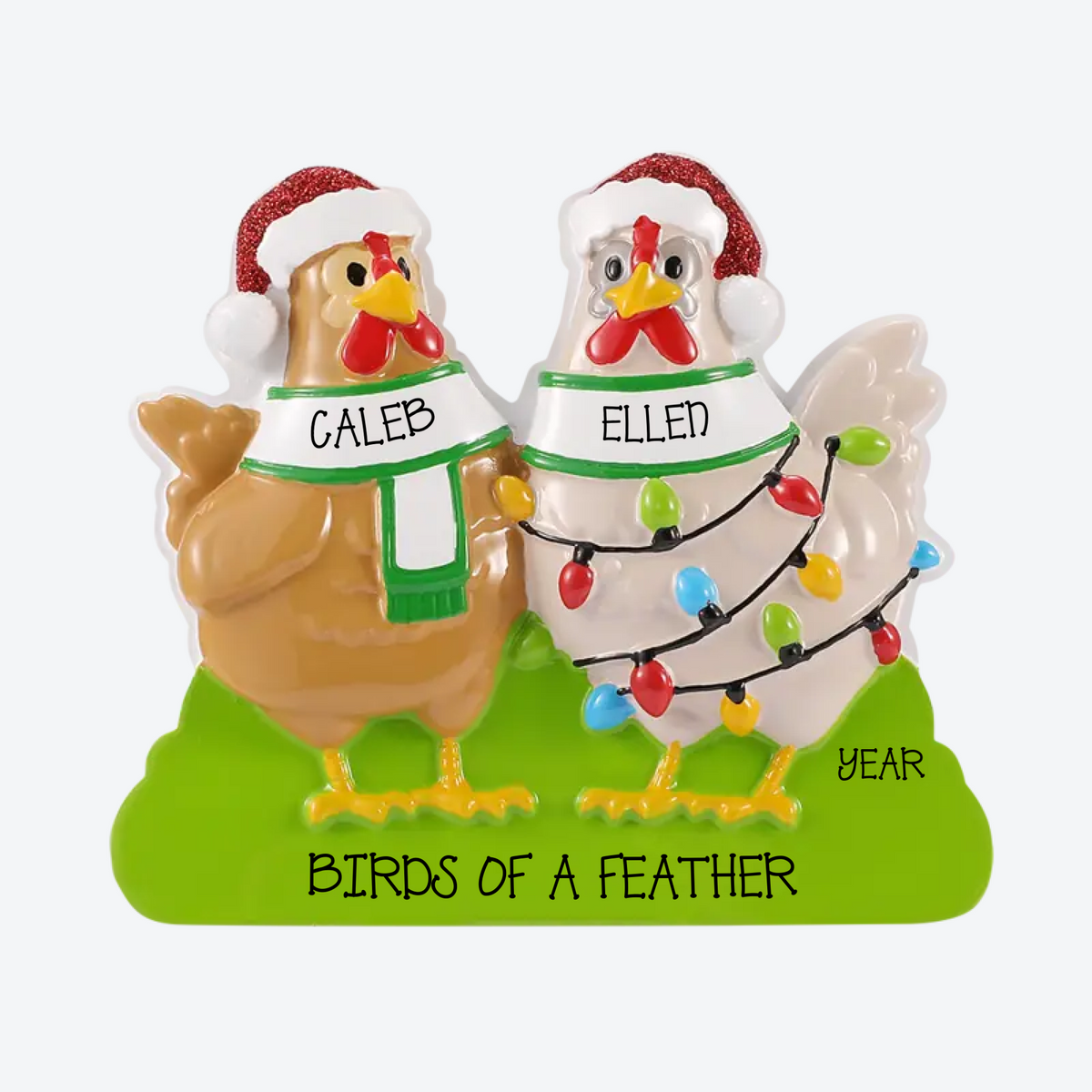 EXCLUSIVE Chicken Couple Personalized Christmas Ornament