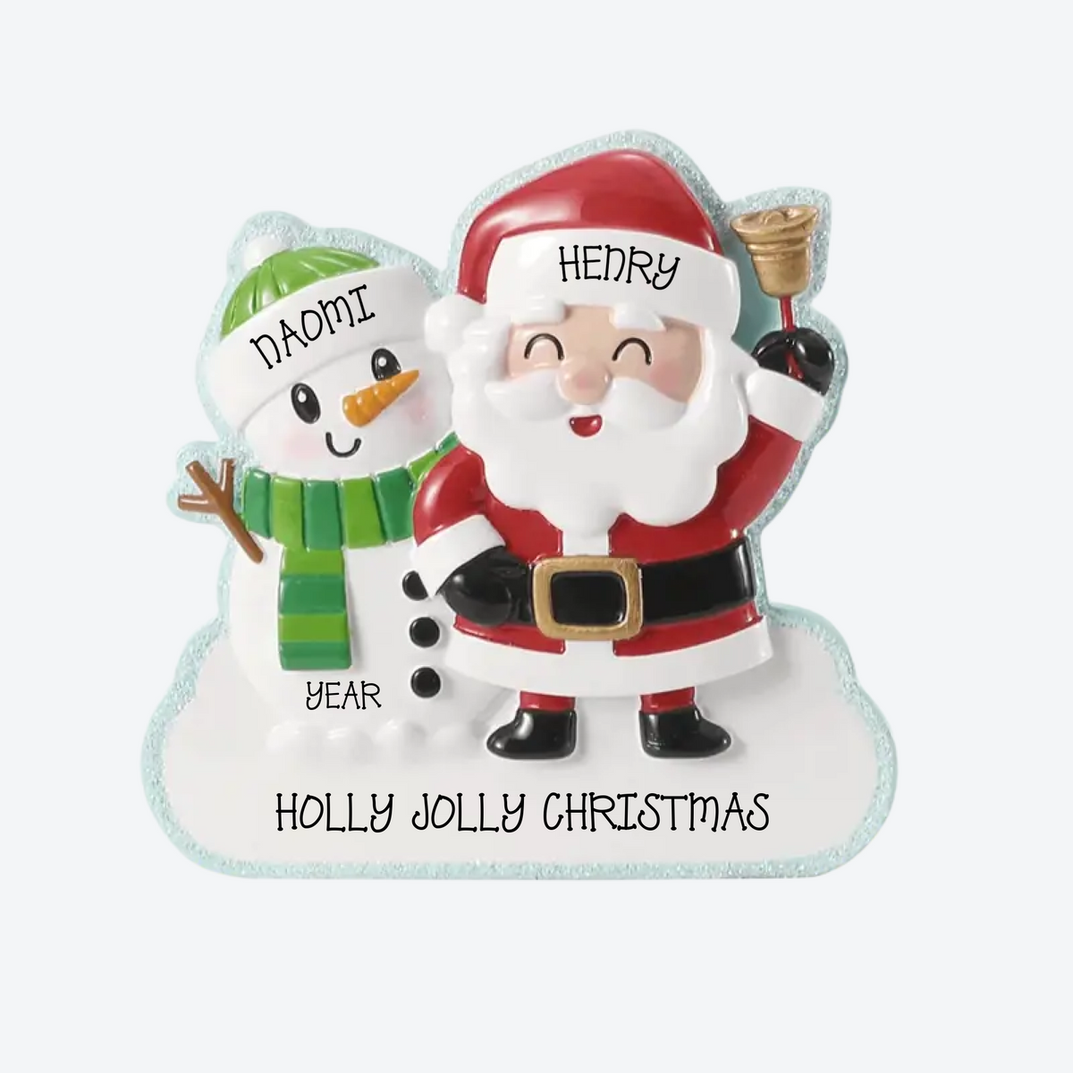 Cute Christmas Characters Family Of 2 Personalized Christmas Ornament