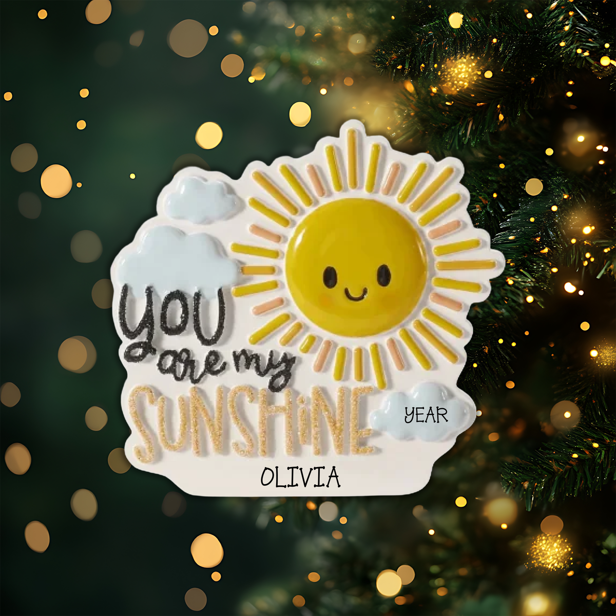 You are my sunshine Baby Personalized Christmas Ornament