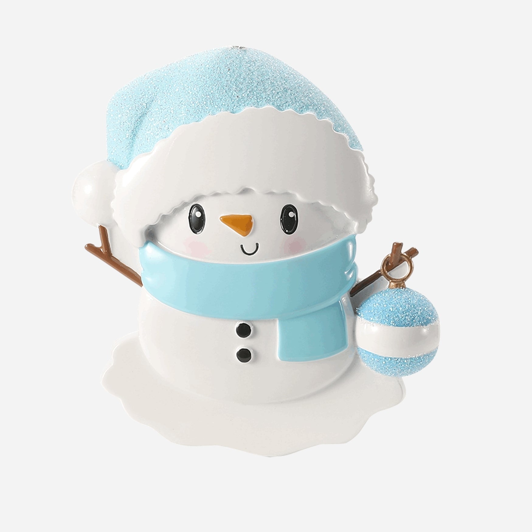 Blue Baby Snowman Personalized Christmas Ornament