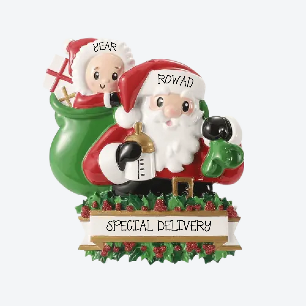 Baby In A Santa Sack Personalized Christmas Ornament