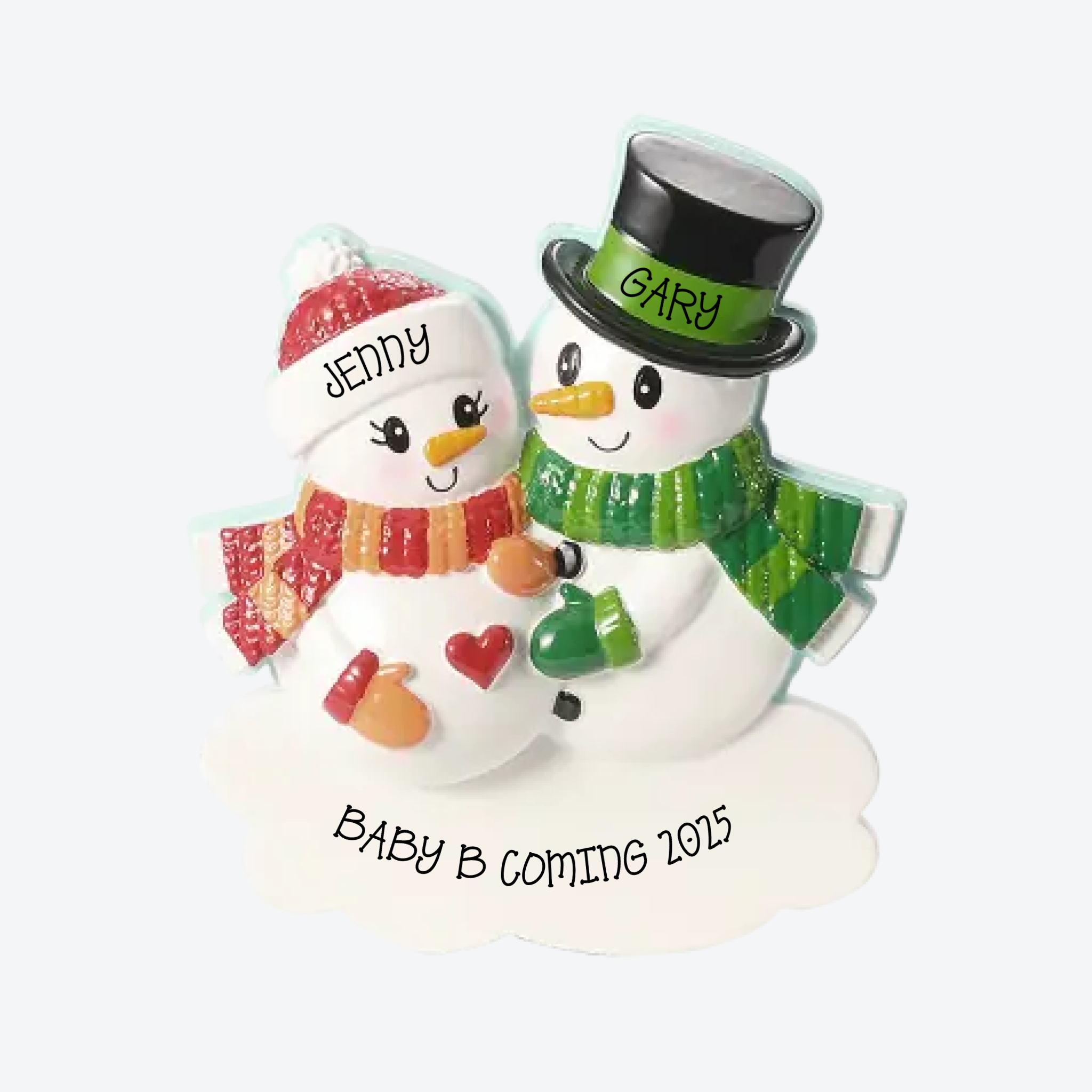 Baby Expecting New SnowmanPersonalized Christmas Ornament