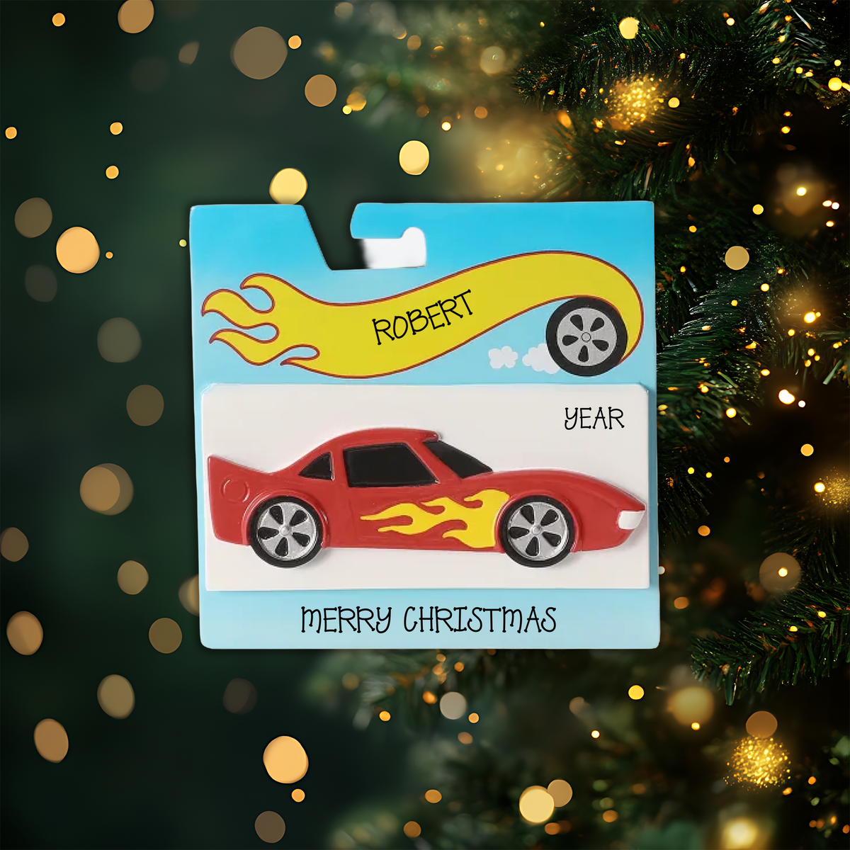 Toy Car In Box Personalized Christmas Ornament