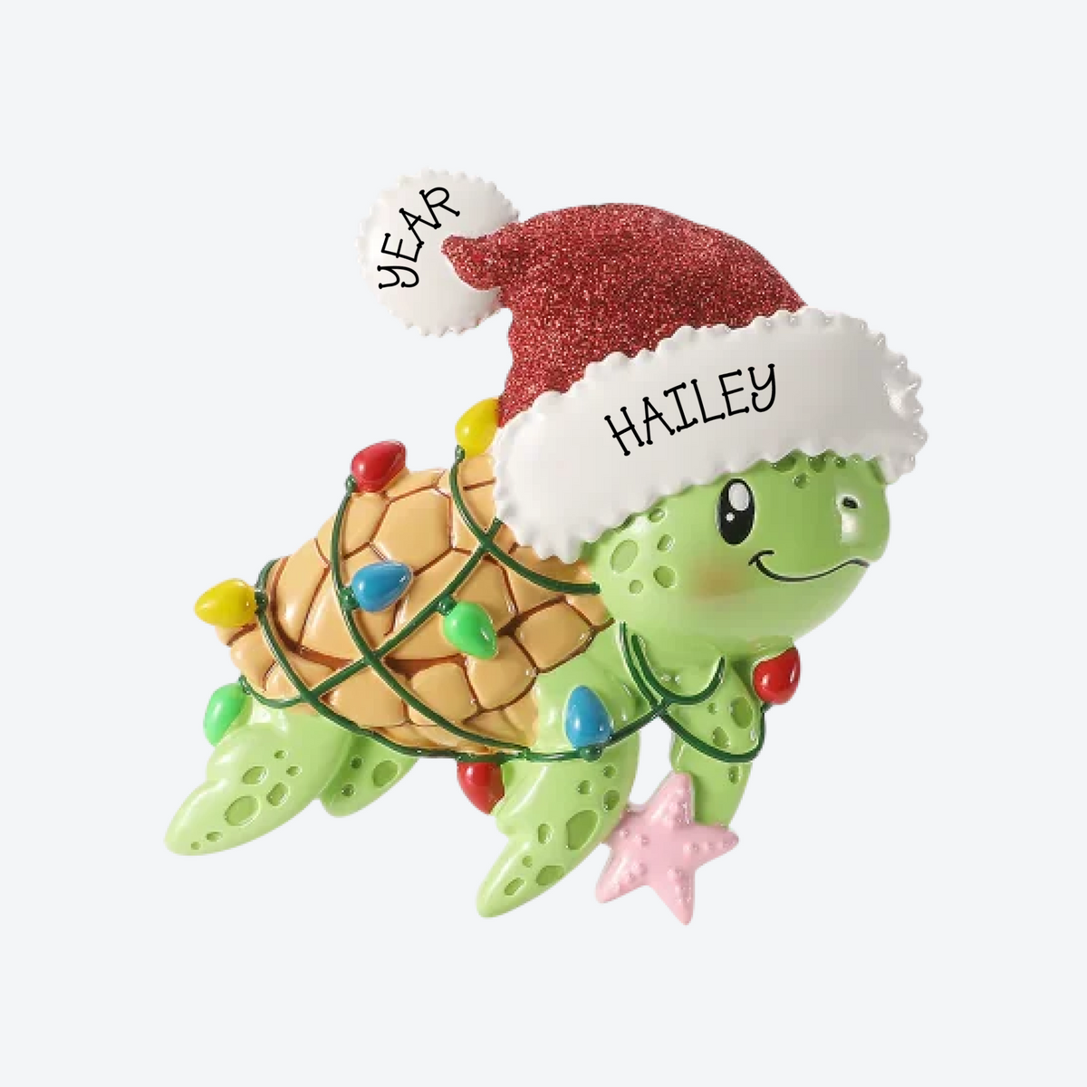 Christmas Turtle Personalized Christmas Ornament