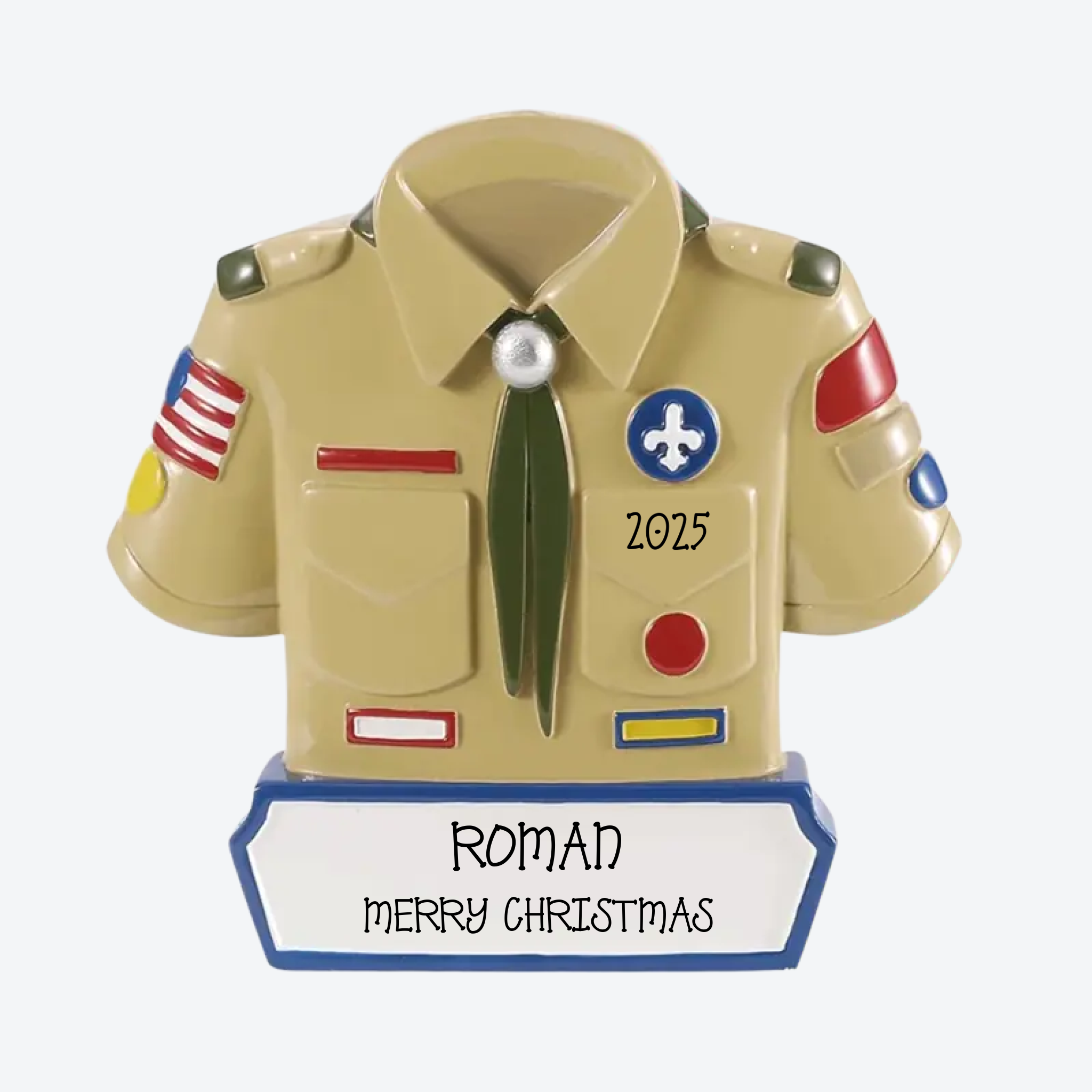 Boyscout Uniform Personalized Christmas Ornament