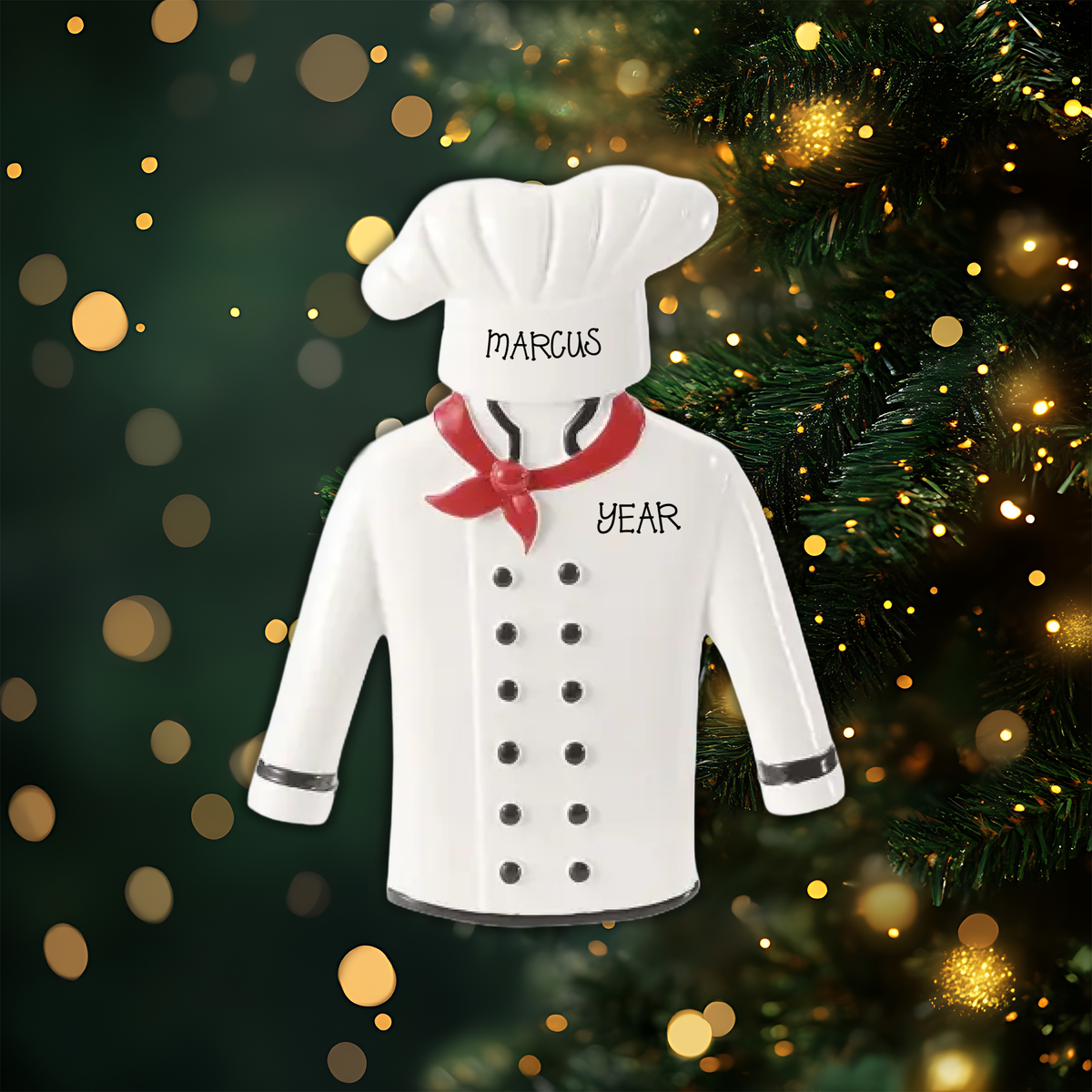 Chef Uniform Personalized Christmas Ornament
