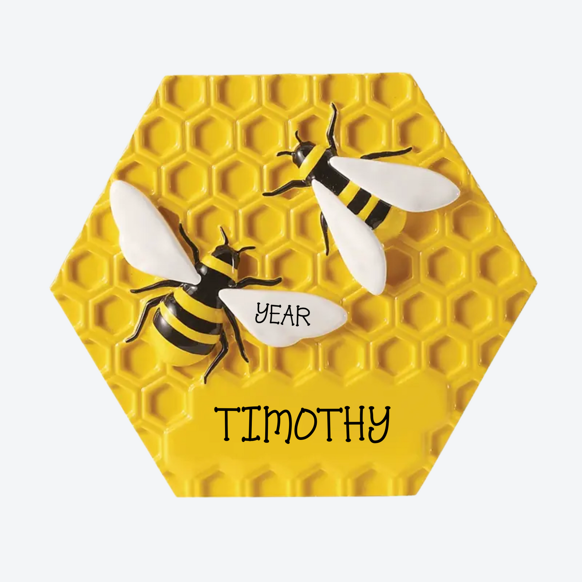Bees On Honeycomb Personalized Christmas Ornament
