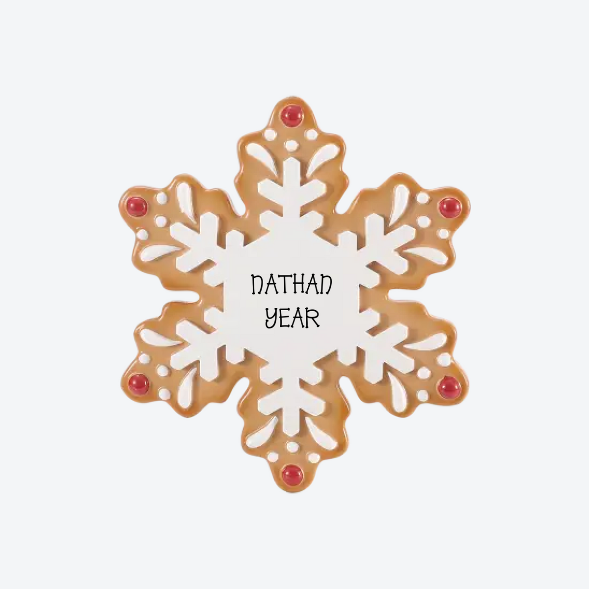 Gingerbread Snowflake Personalized Christmas Ornament