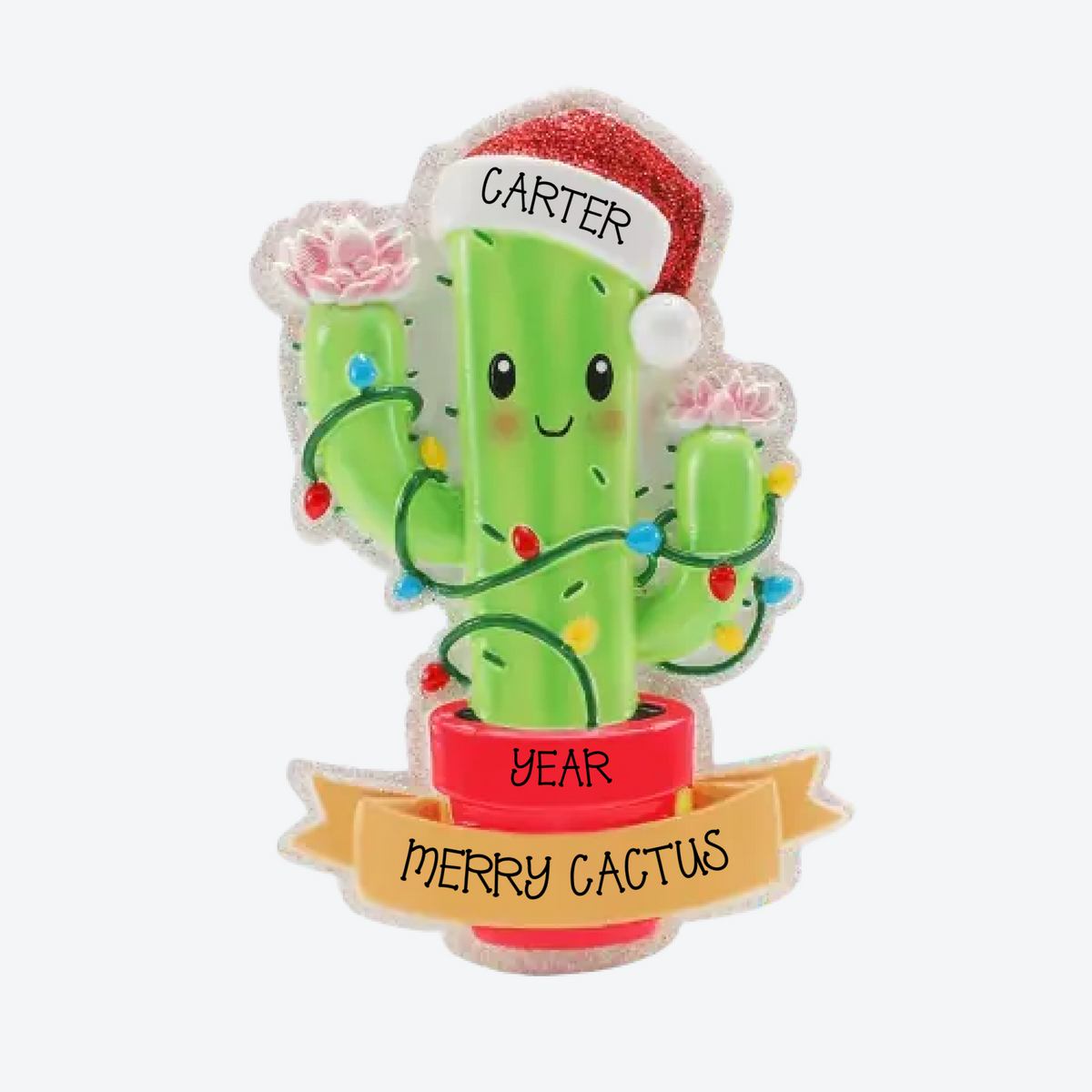 Christmas Cactus Personalized Christmas Ornament