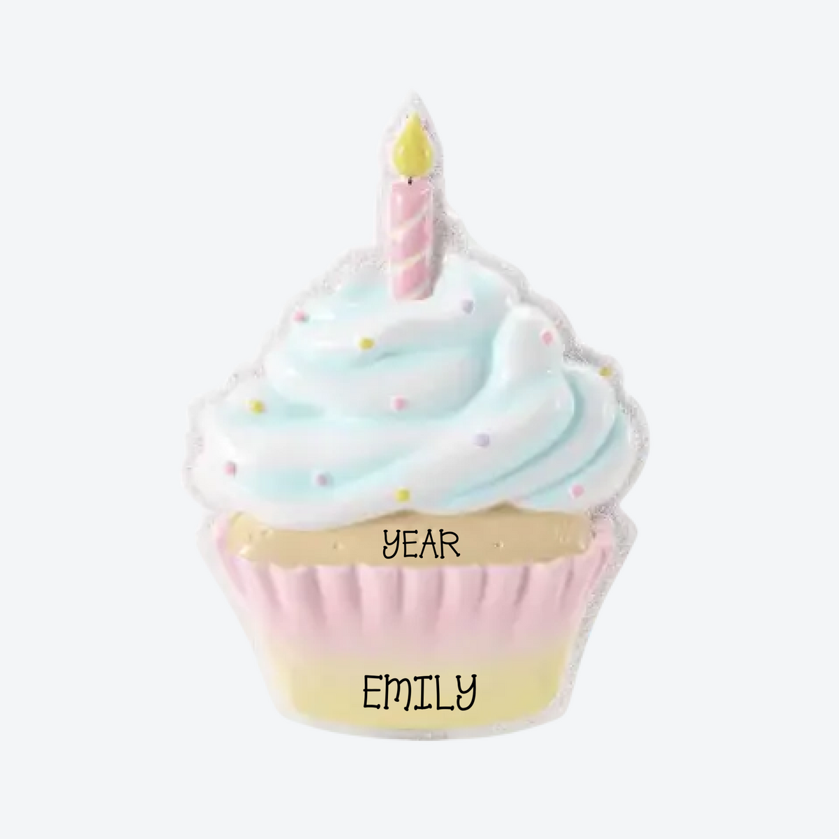 Birthday Cupcake Birthday Personalized Christmas Ornament